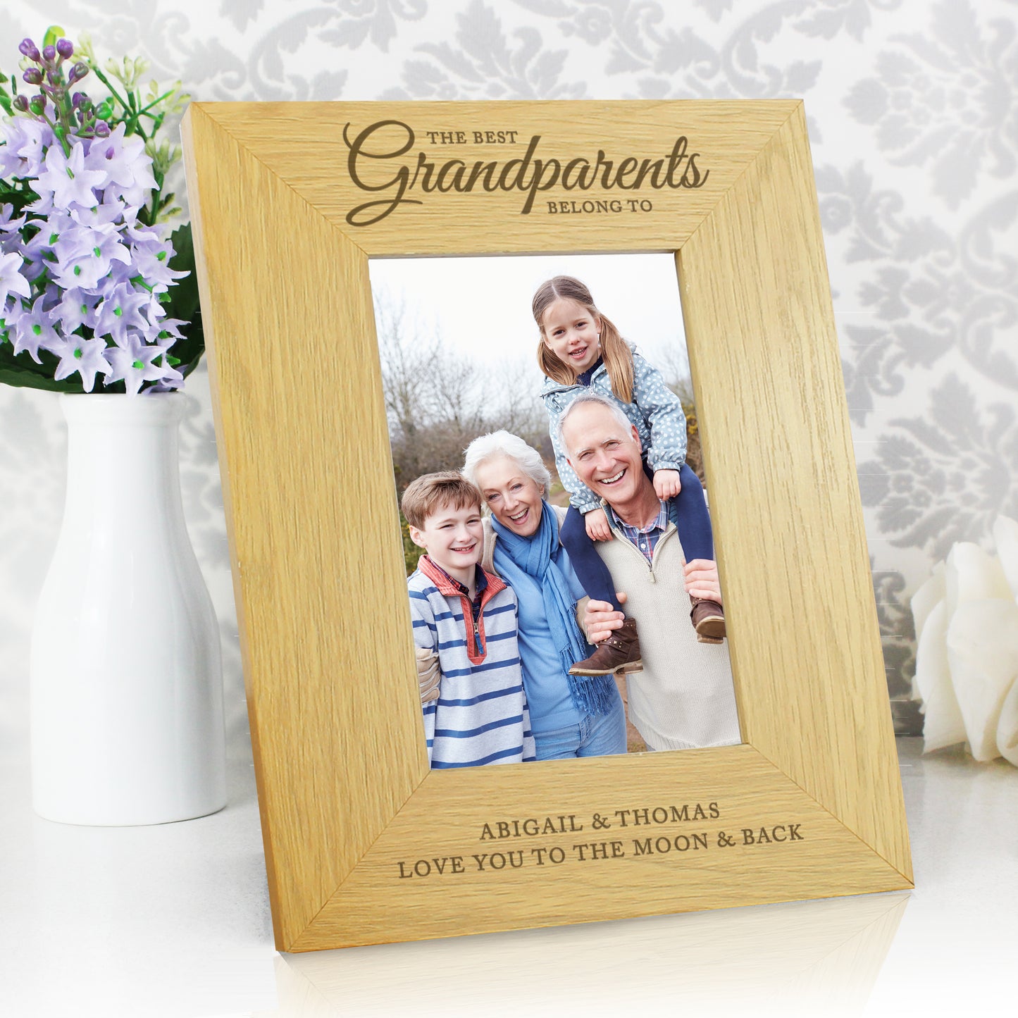 Personalised The Best Grandparents 6x4 Oak Finish Photo Frame - MK&JD Gifts