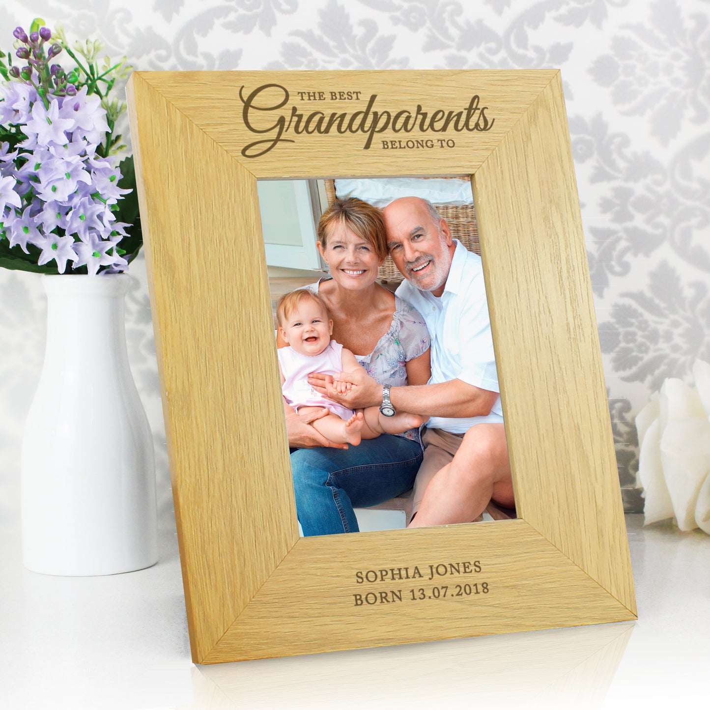Personalised The Best Grandparents 6x4 Oak Finish Photo Frame - MK&JD Gifts