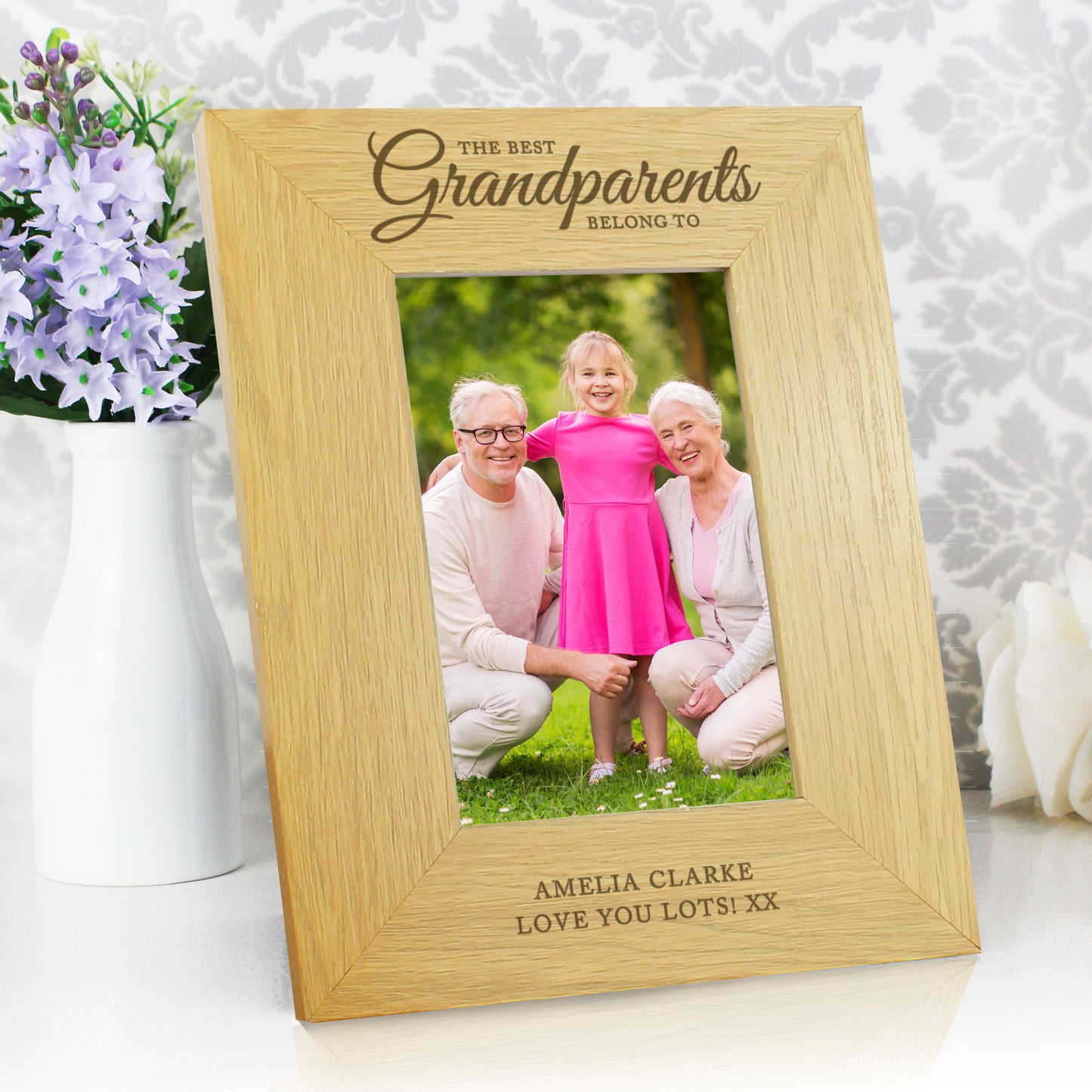 Personalised The Best Grandparents 6x4 Oak Finish Photo Frame - MK&JD Gifts