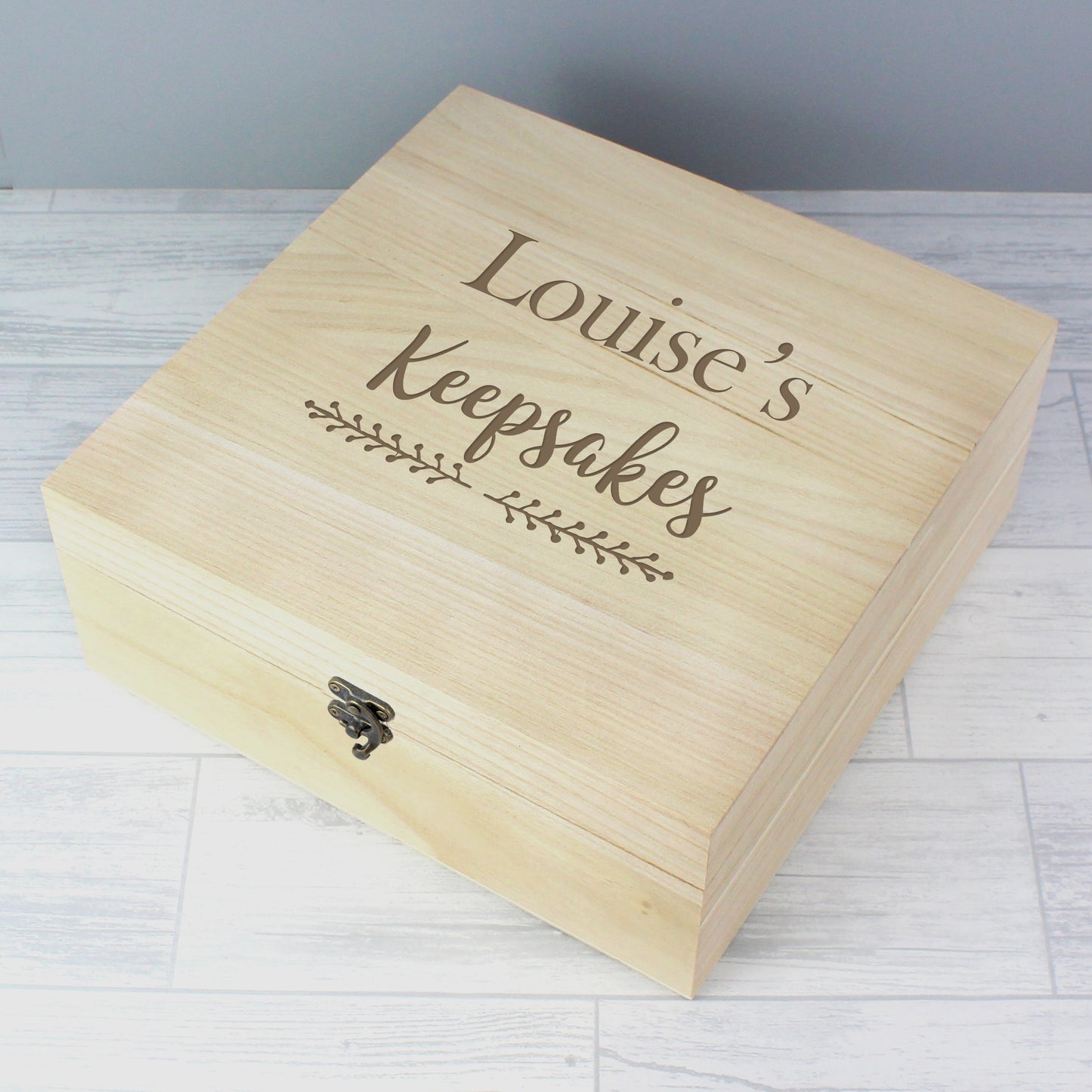 Personalised Floral Large Wooden Keepsake Box - MK&JD Gifts