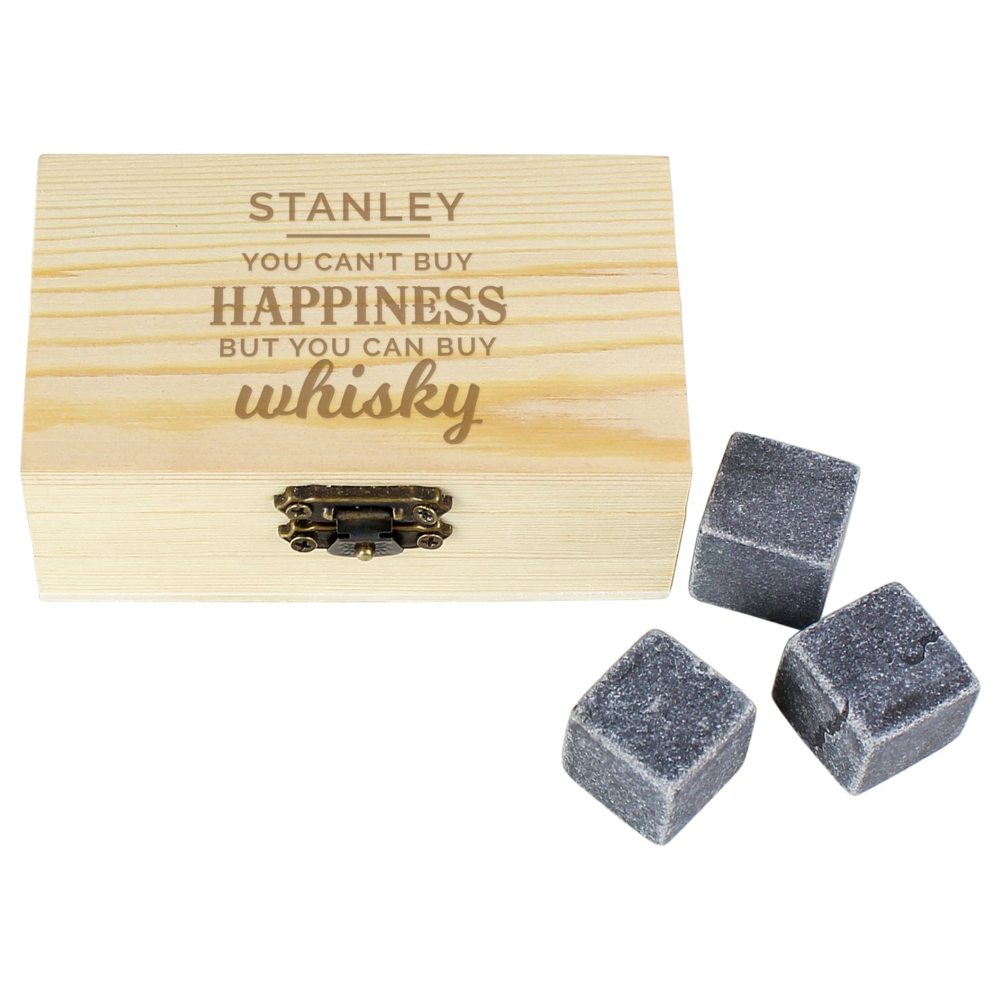 Personalised Happiness Whisky Stones - MK&JD Gifts