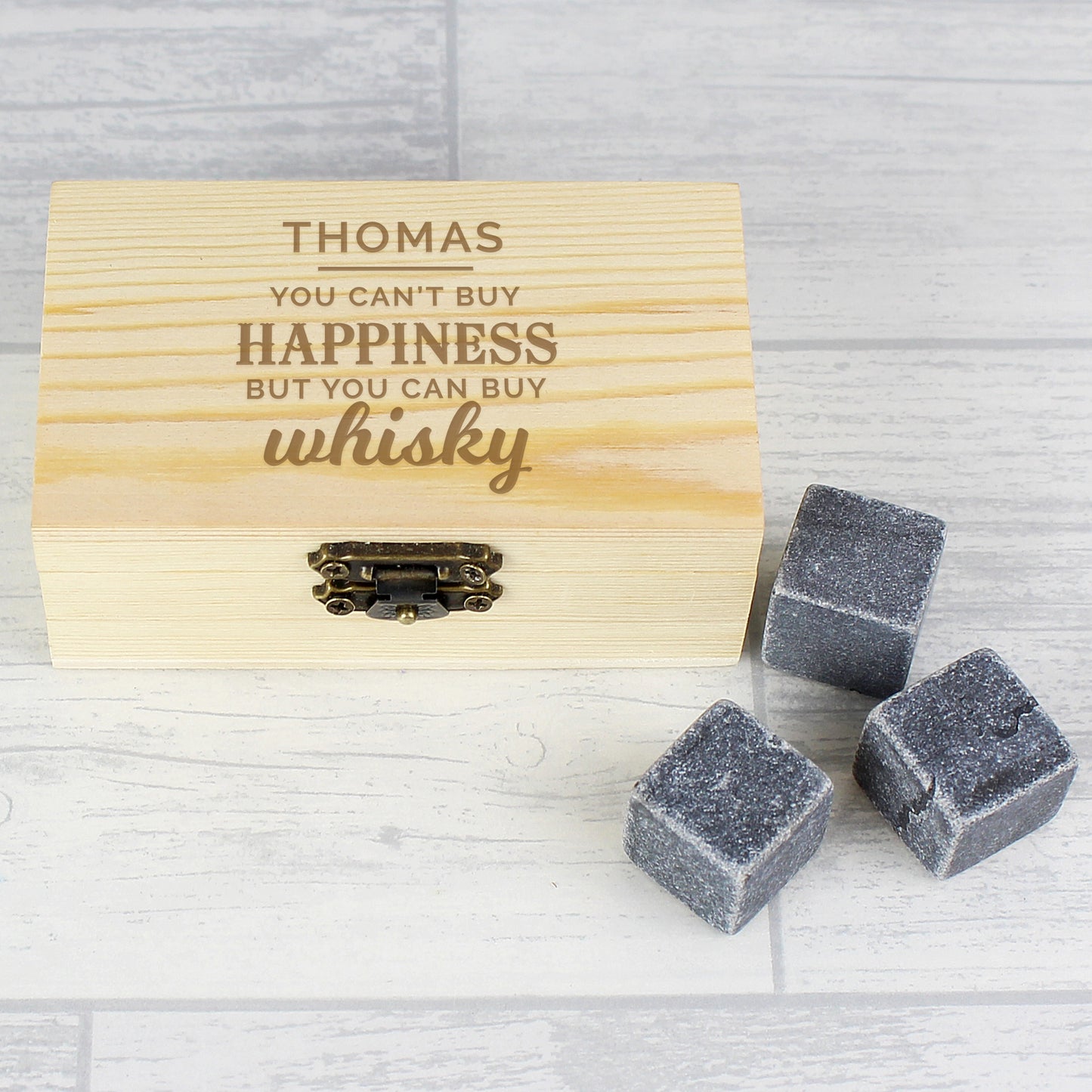 Personalised Happiness Whisky Stones - MK&JD Gifts