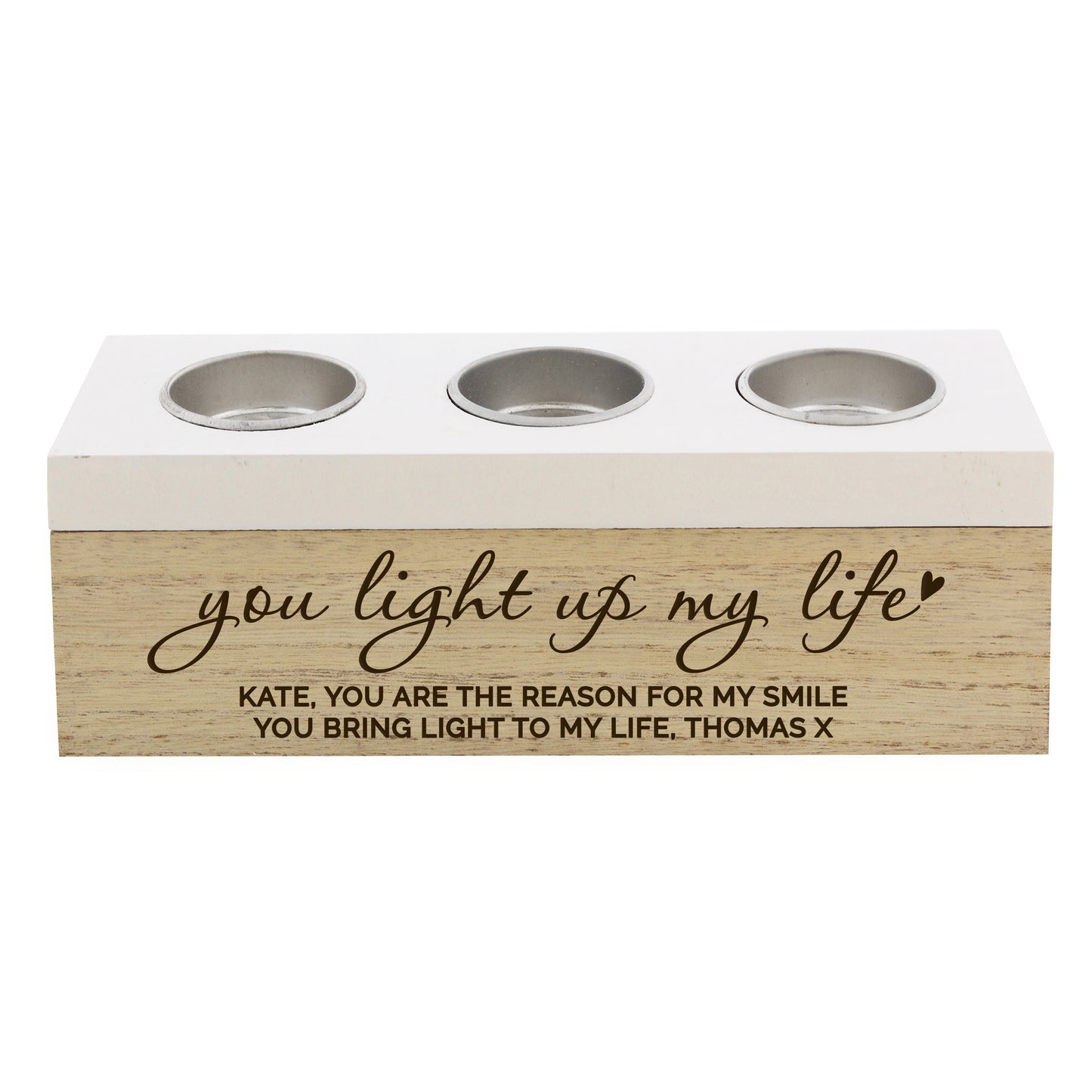 Personalised You Light Up My Life Triple Tea Light Box - MK&JD Gifts