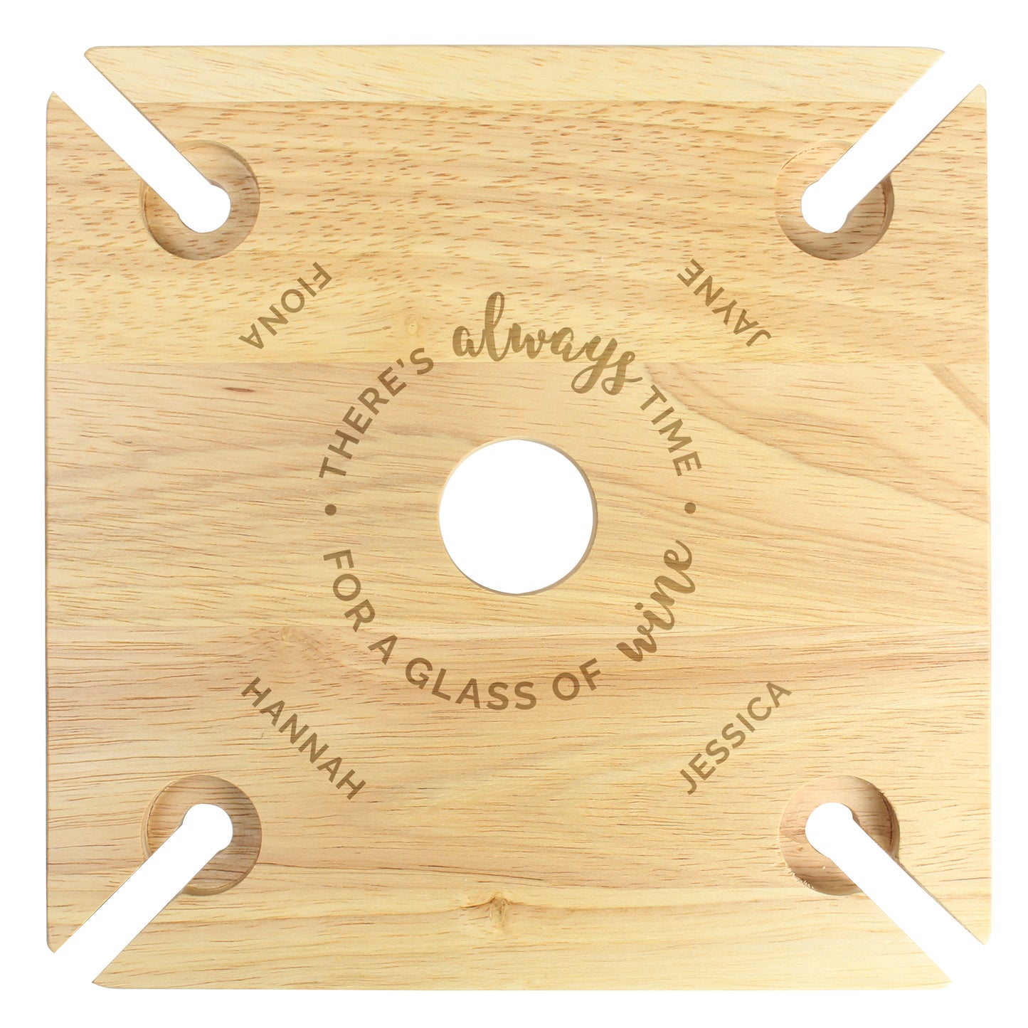 Personalised ...Time For a Glass of Wine Four Wine Glass Holder & Bottle Holder - MK&JD Gifts
