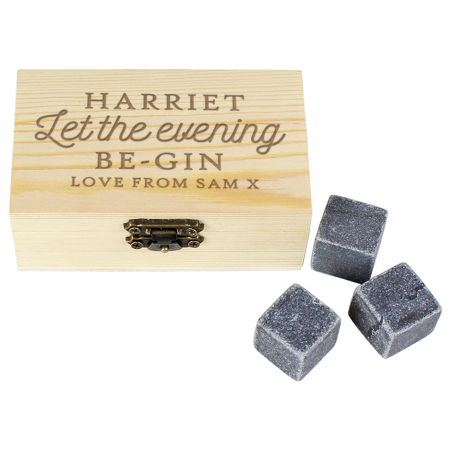 Personalised Let The Evening Be-Gin Cooling Stones - MK&JD Gifts
