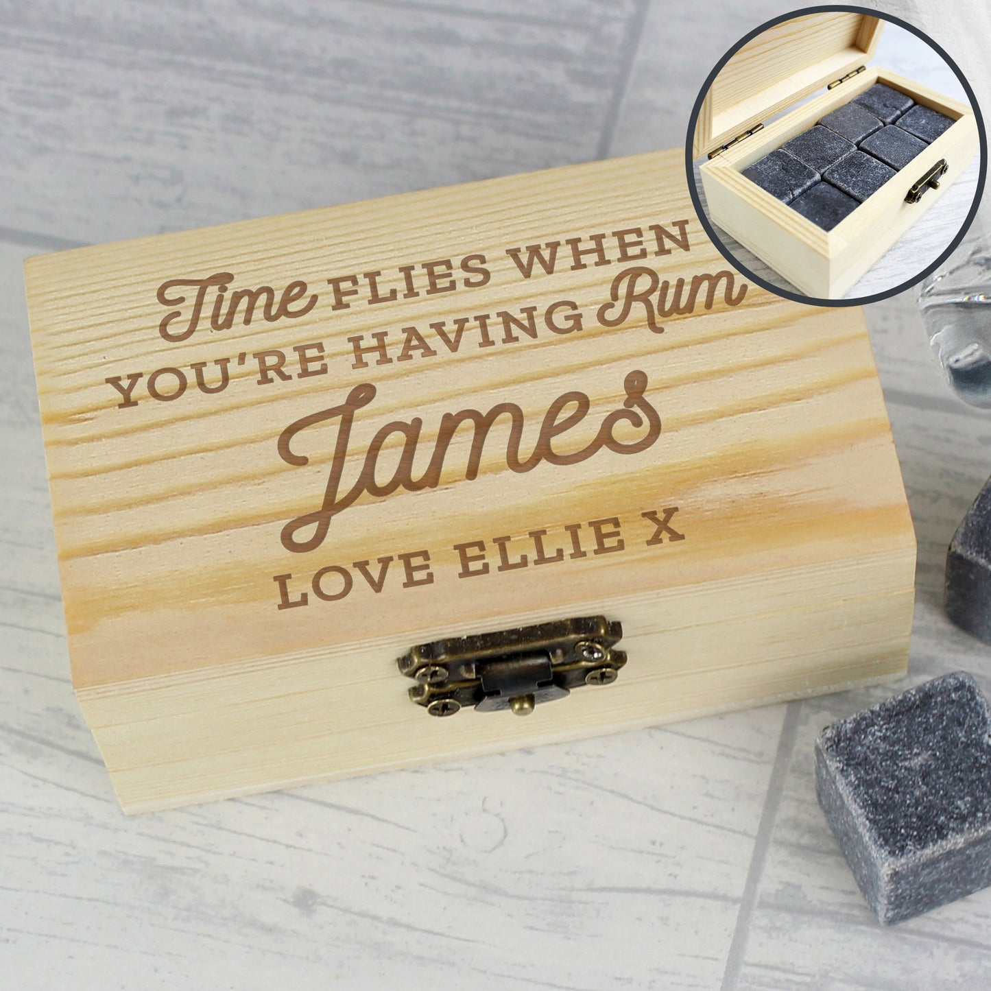 Personalised Time Flies When You're Having Rum Cooling Stones - MK&JD Gifts
