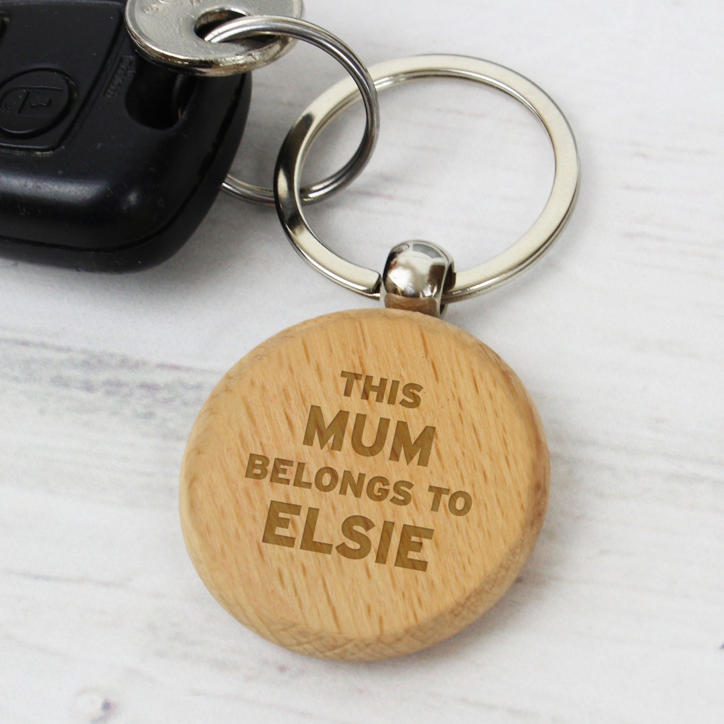 Personalised This...Belongs To Wooden Keyring - MK&JD Gifts