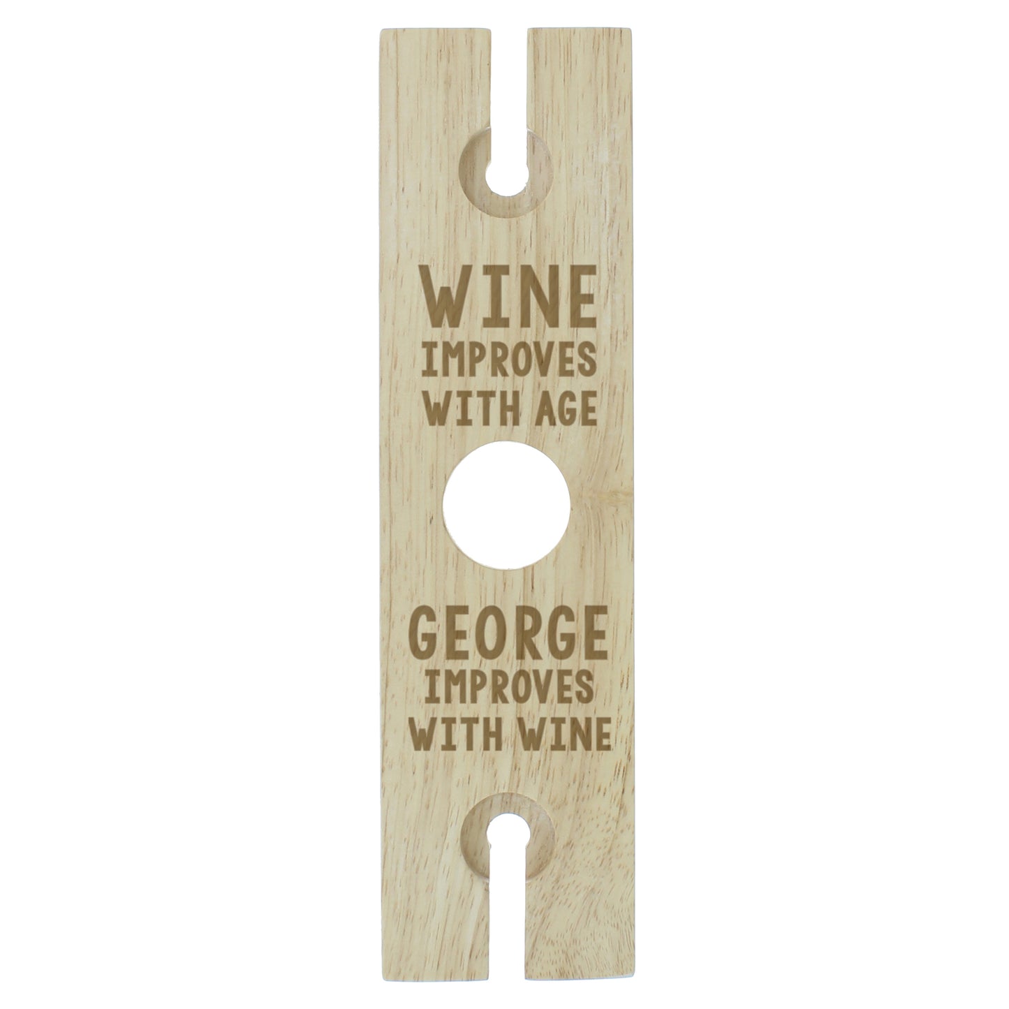 Personalised 'Improves With Wine' Wine Glass & Bottle Holder - MK&JD Gifts