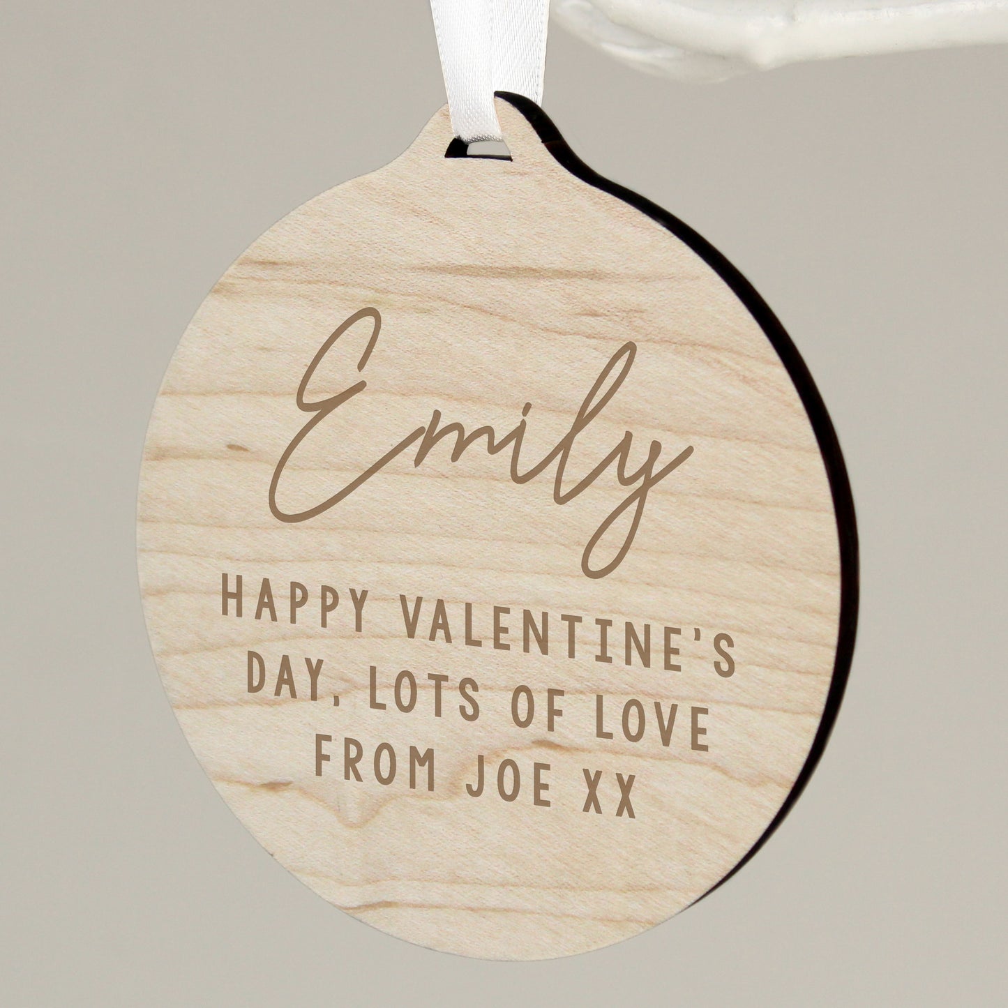 Personalised Free Text Round Wooden Decoration - MK&JD Gifts