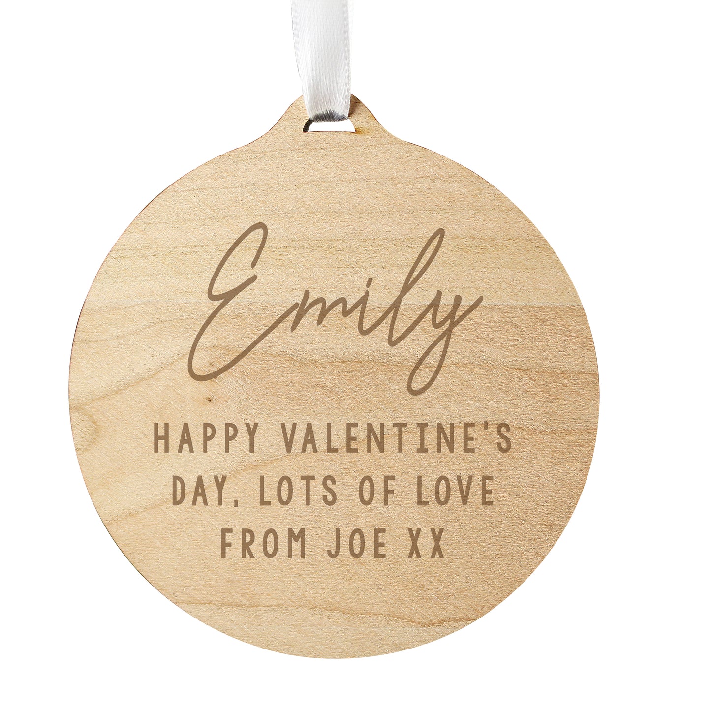 Personalised Free Text Round Wooden Decoration - MK&JD Gifts
