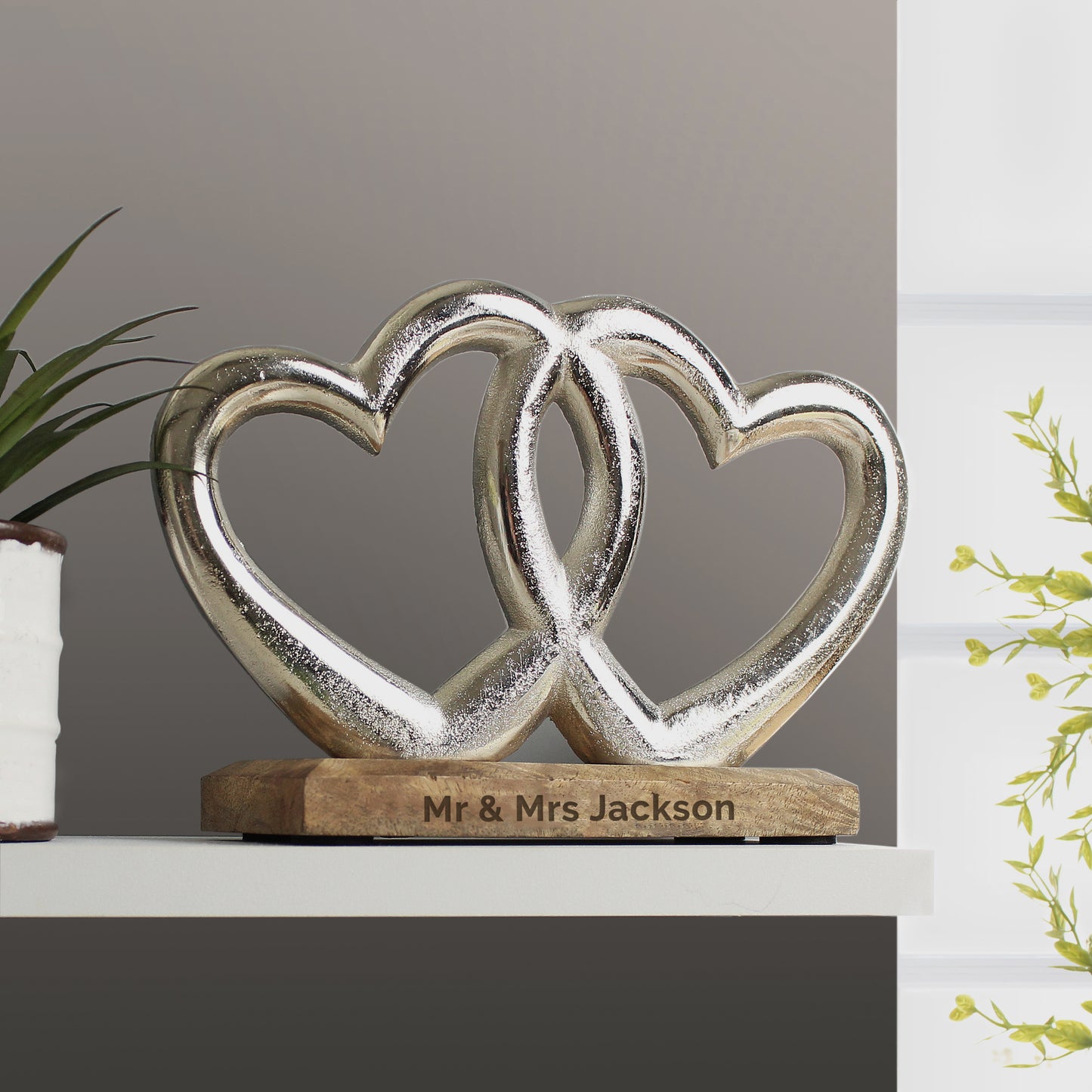 Personalised Free Text Double Heart Ornament - MK&JD Gifts