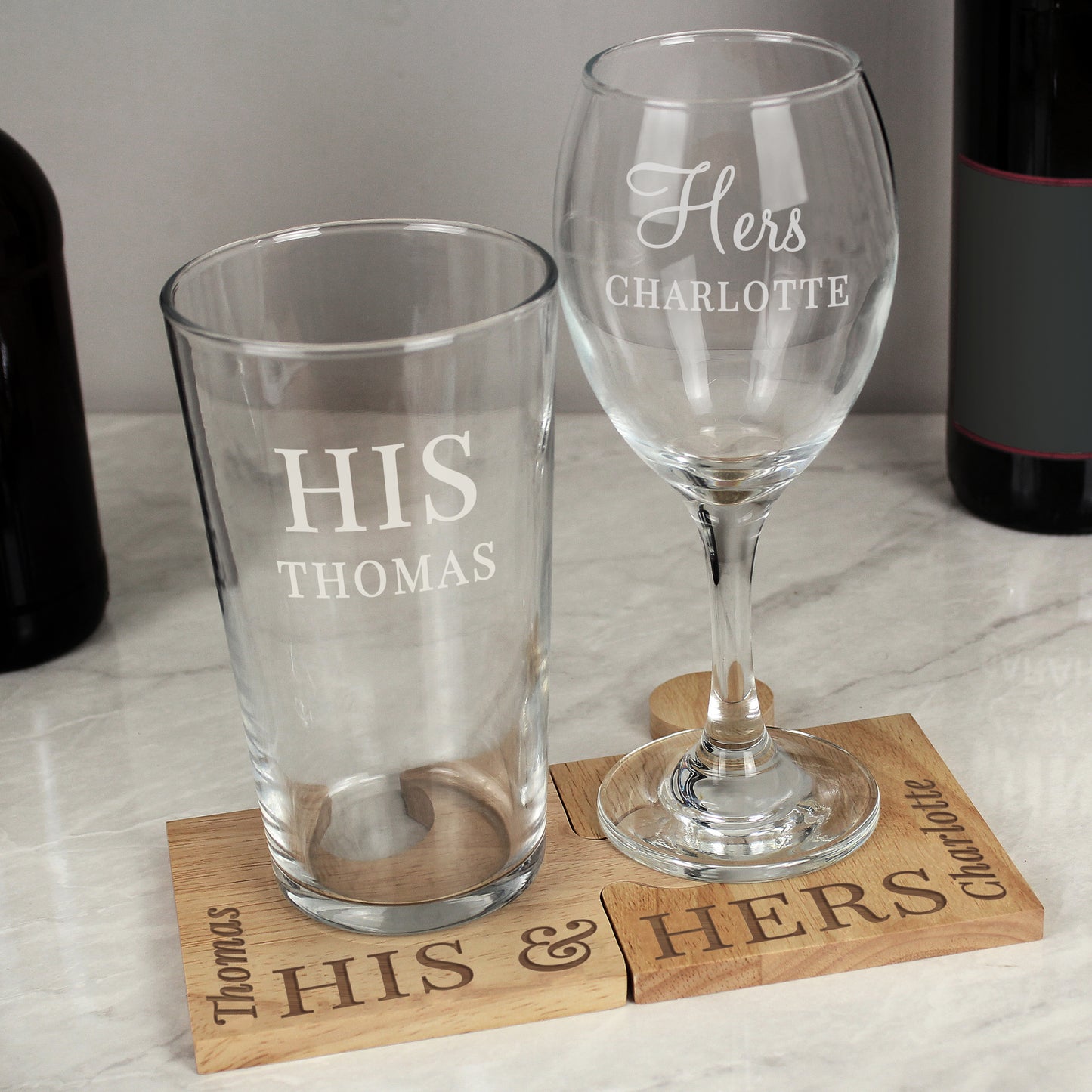 Personalised His & Hers Jigsaw Piece Set - MK&JD Gifts
