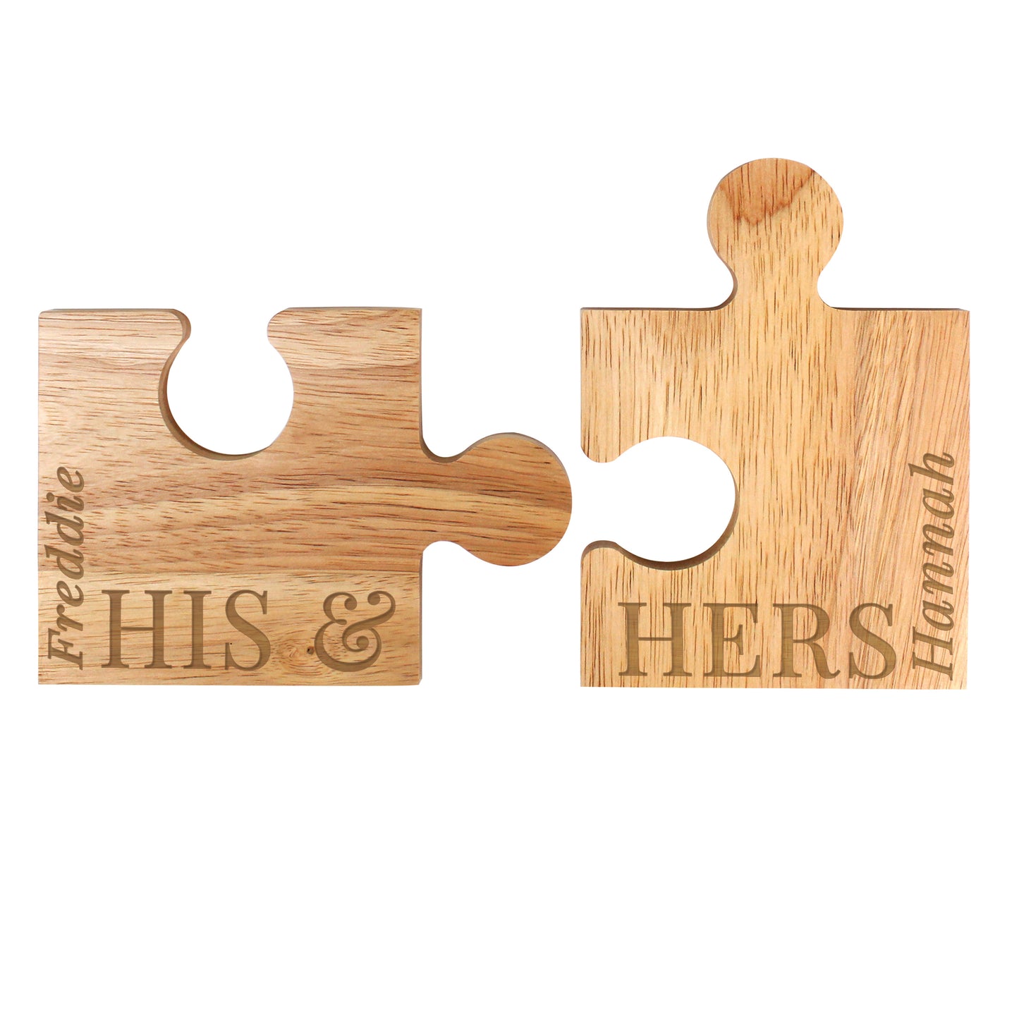 Personalised His & Hers Jigsaw Piece Set - MK&JD Gifts