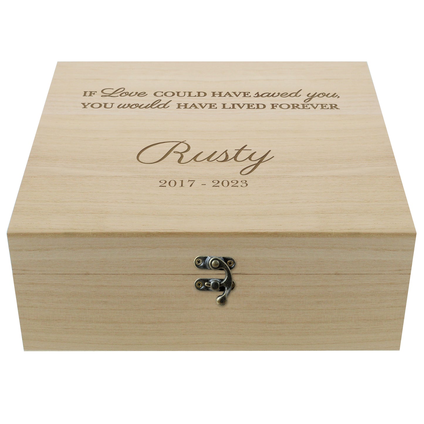 Personalised Pet Memorial Large Wooden Keepsake Box - MK&JD Gifts