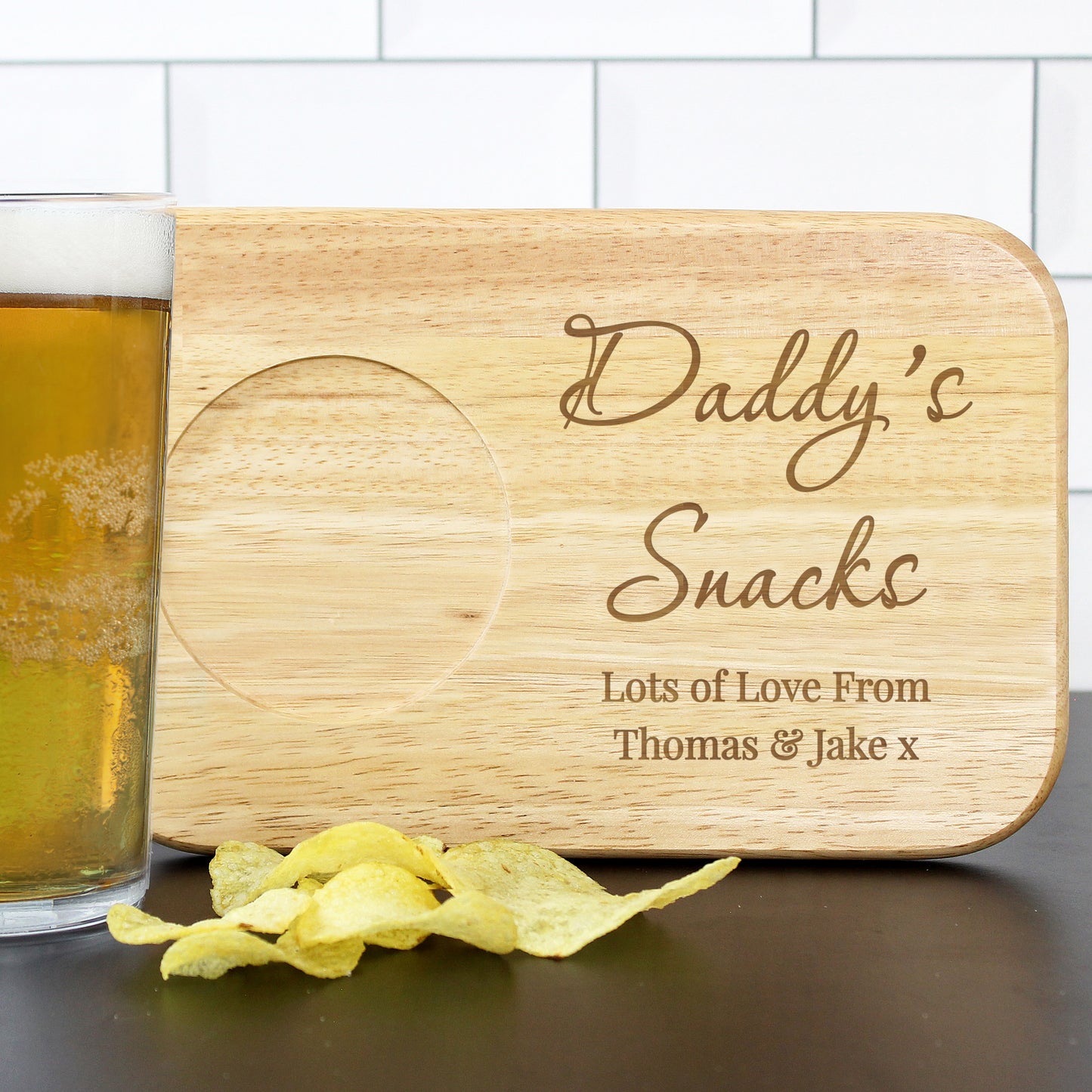 Personalised Free Text Wooden Coaster Tray - MK&JD Gifts