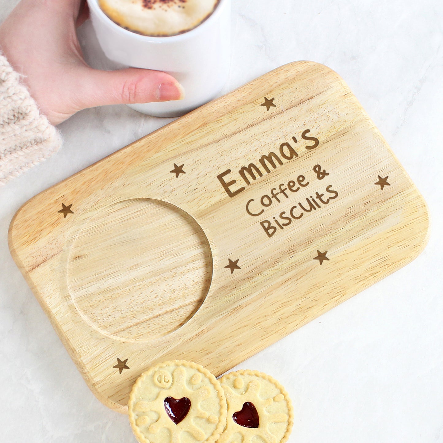 Personalised Stars Wooden Coaster Tray - MK&JD Gifts