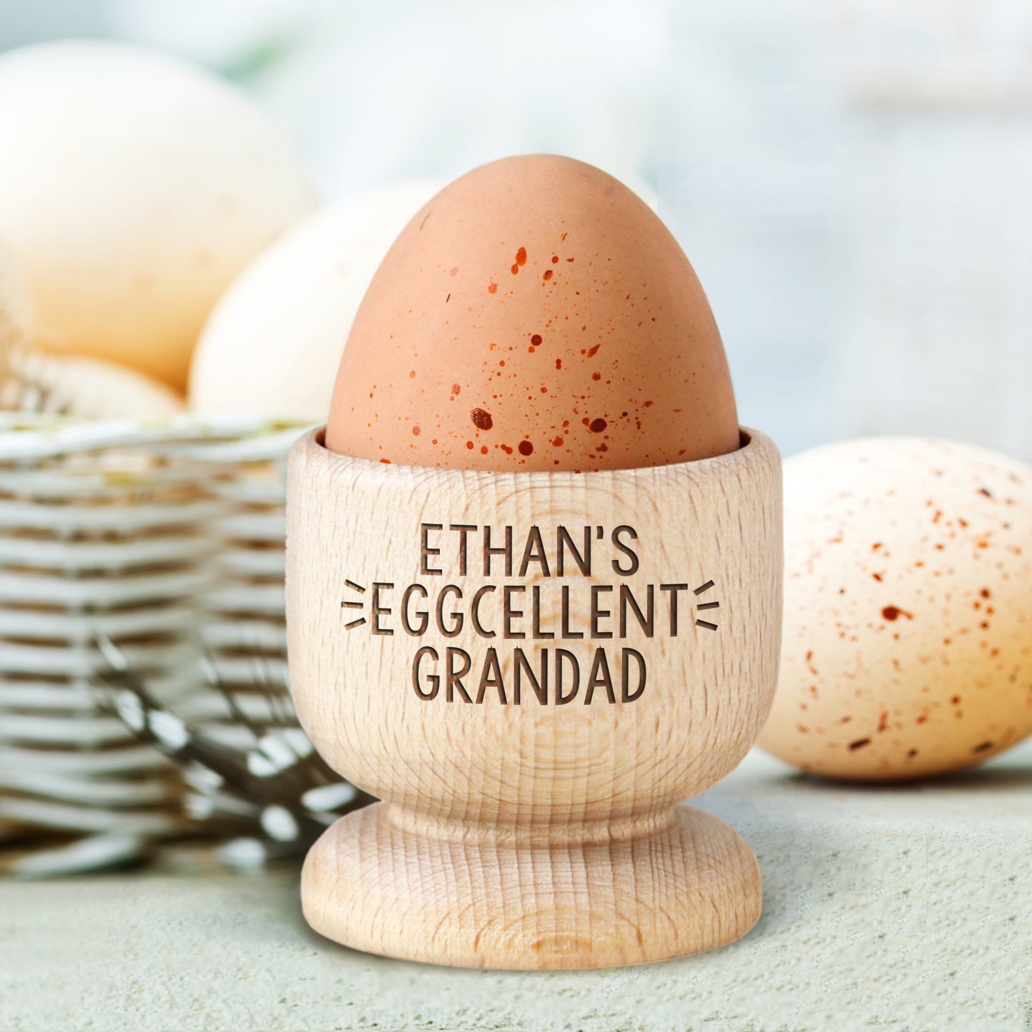 Personalised Wooden Egg Cup - MK&JD Gifts