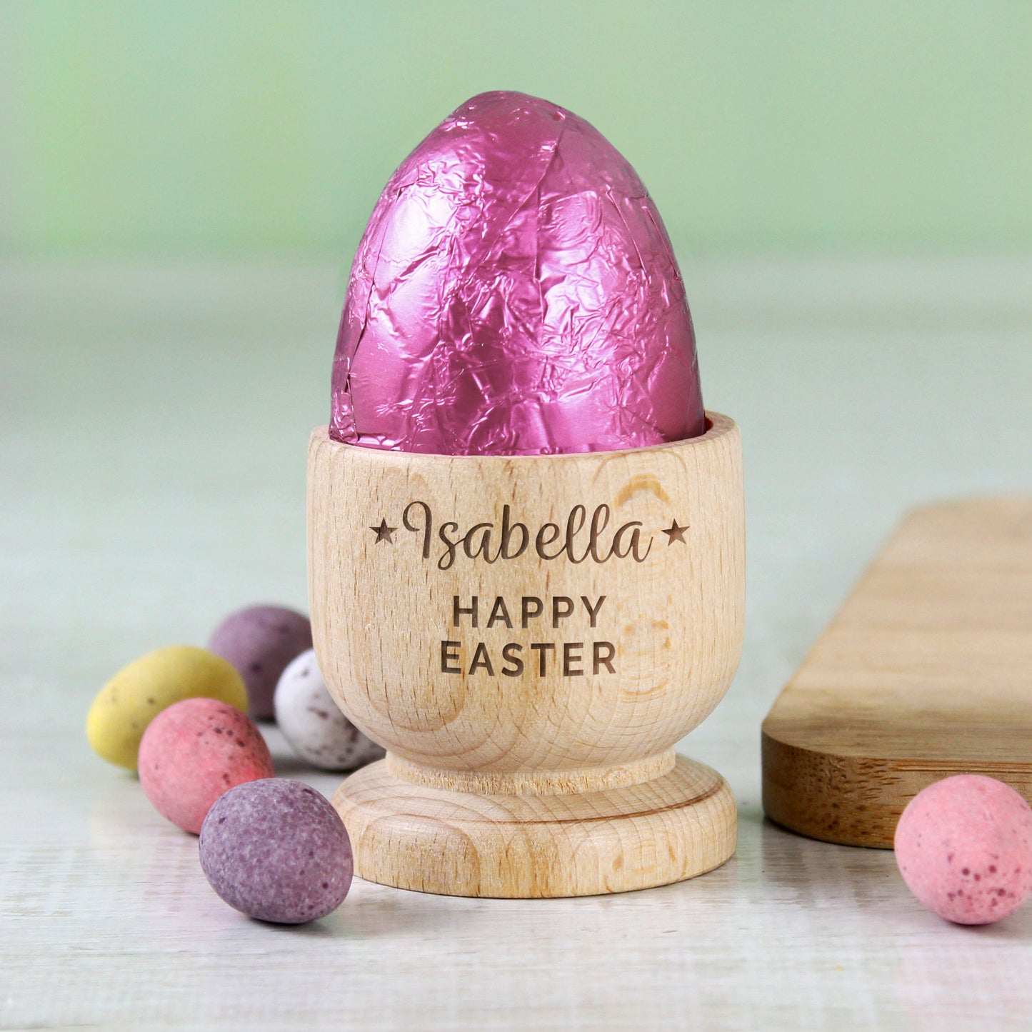 Personalised Stars Wooden Egg Cup - MK&JD Gifts