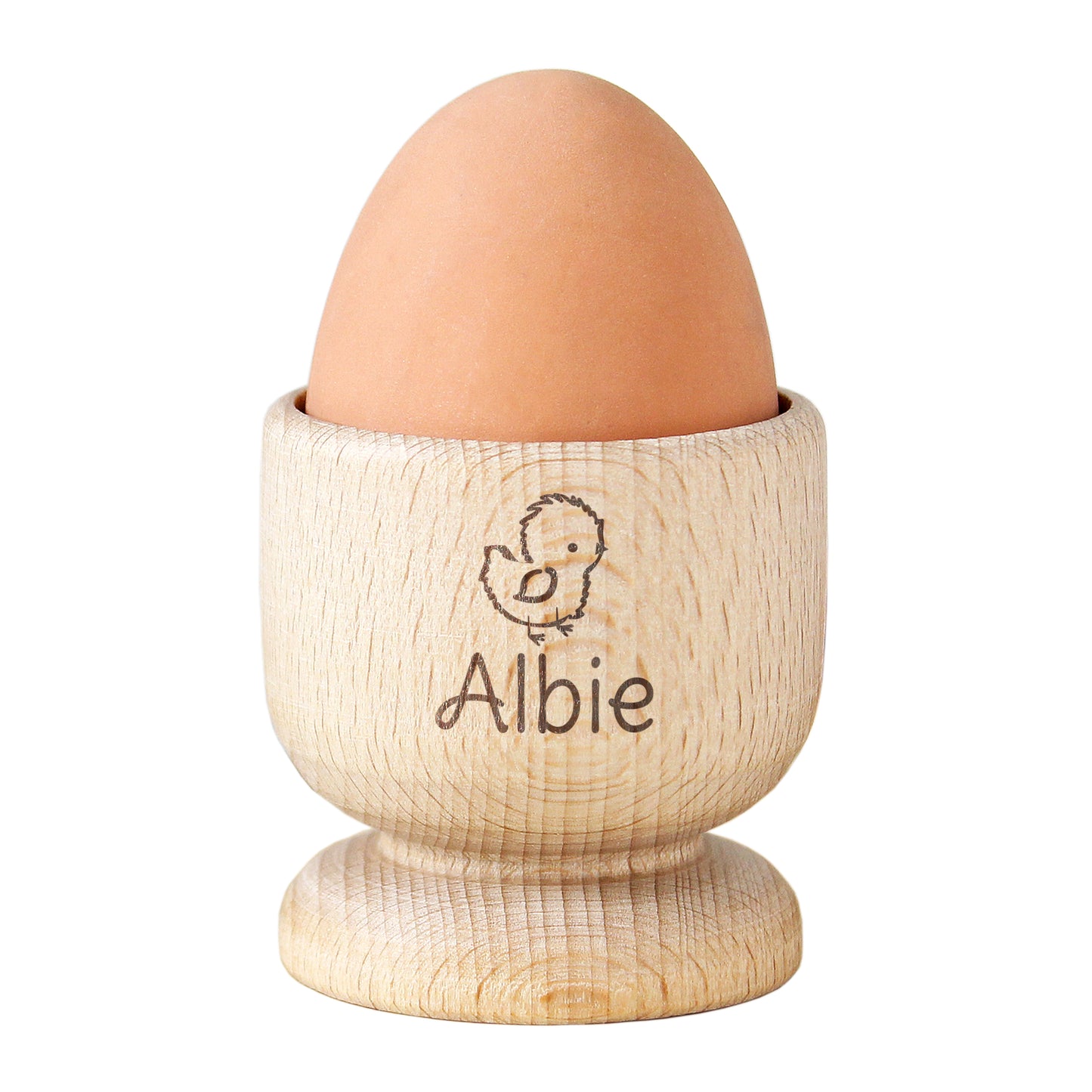 Personalised Chick Wooden Egg Cup - MK&JD Gifts