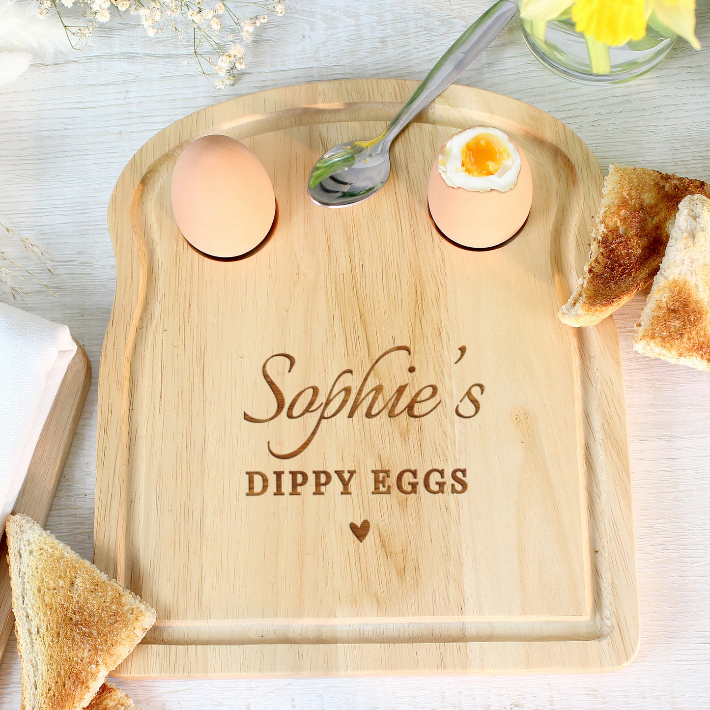 Personalised Heart Egg & Toast Board - MK&JD Gifts