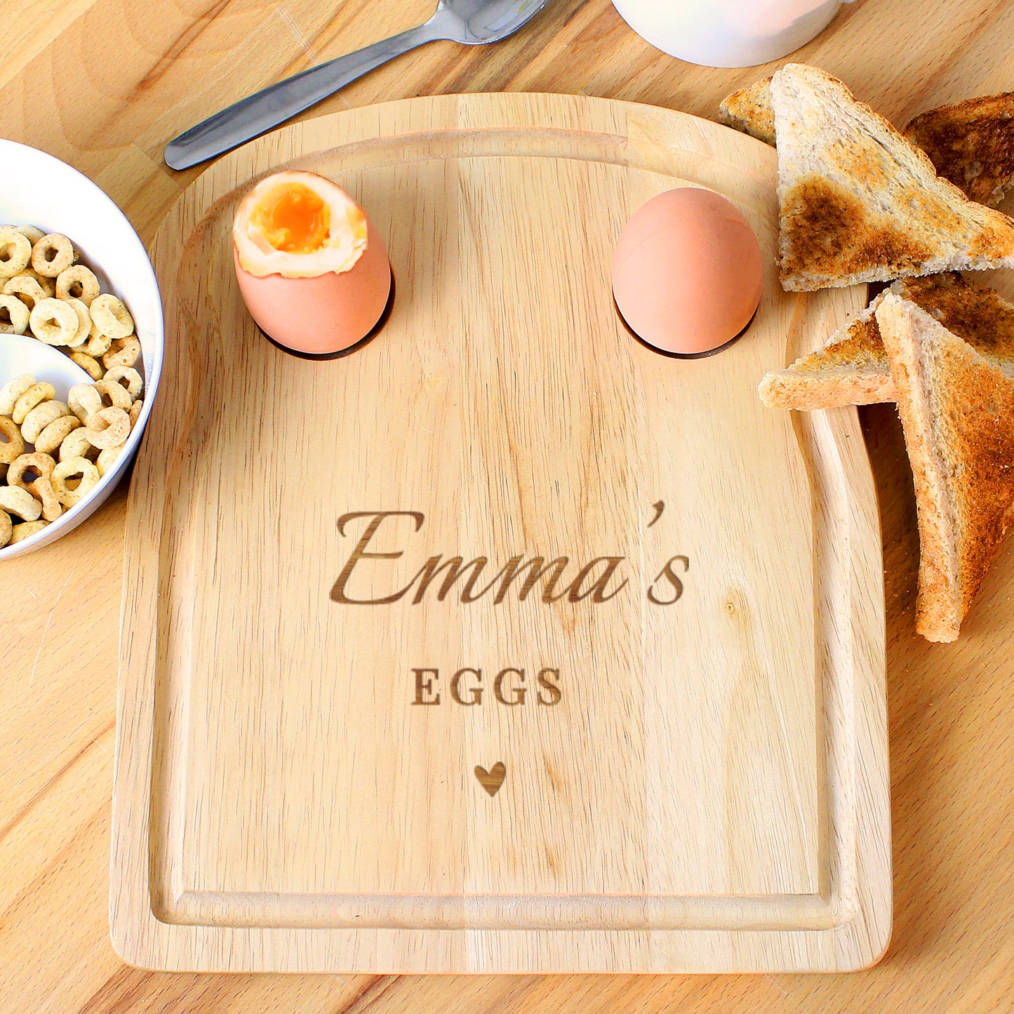 Personalised Heart Egg & Toast Board - MK&JD Gifts