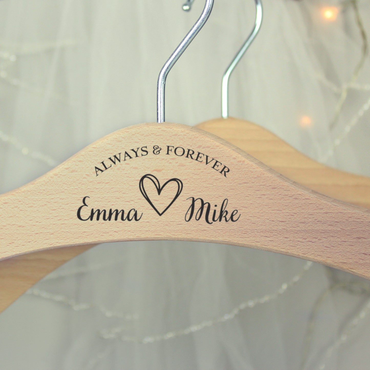 Personalised Always & Forever Wooden Hanger - MK&JD Gifts