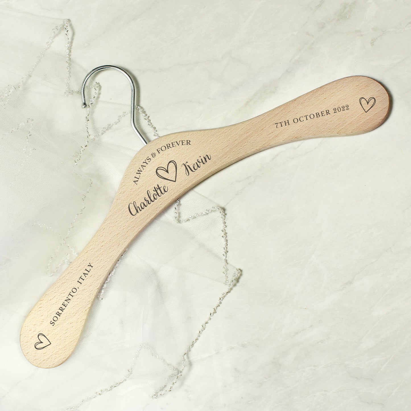 Personalised Always & Forever Wooden Hanger - MK&JD Gifts