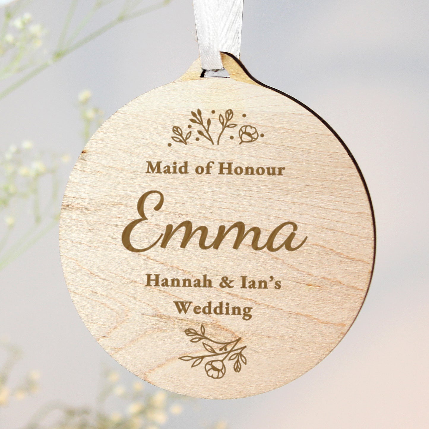 Personalised Wedding Party Wooden Tag - MK&JD Gifts