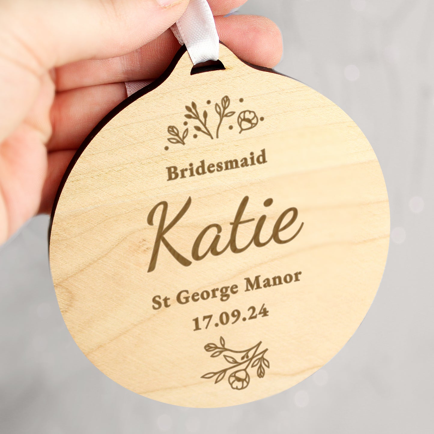 Personalised Wedding Party Wooden Tag - MK&JD Gifts