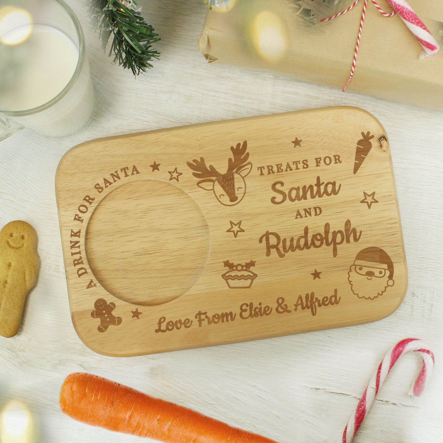Personalised Treats for Santa Coaster Tray - MK&JD Gifts