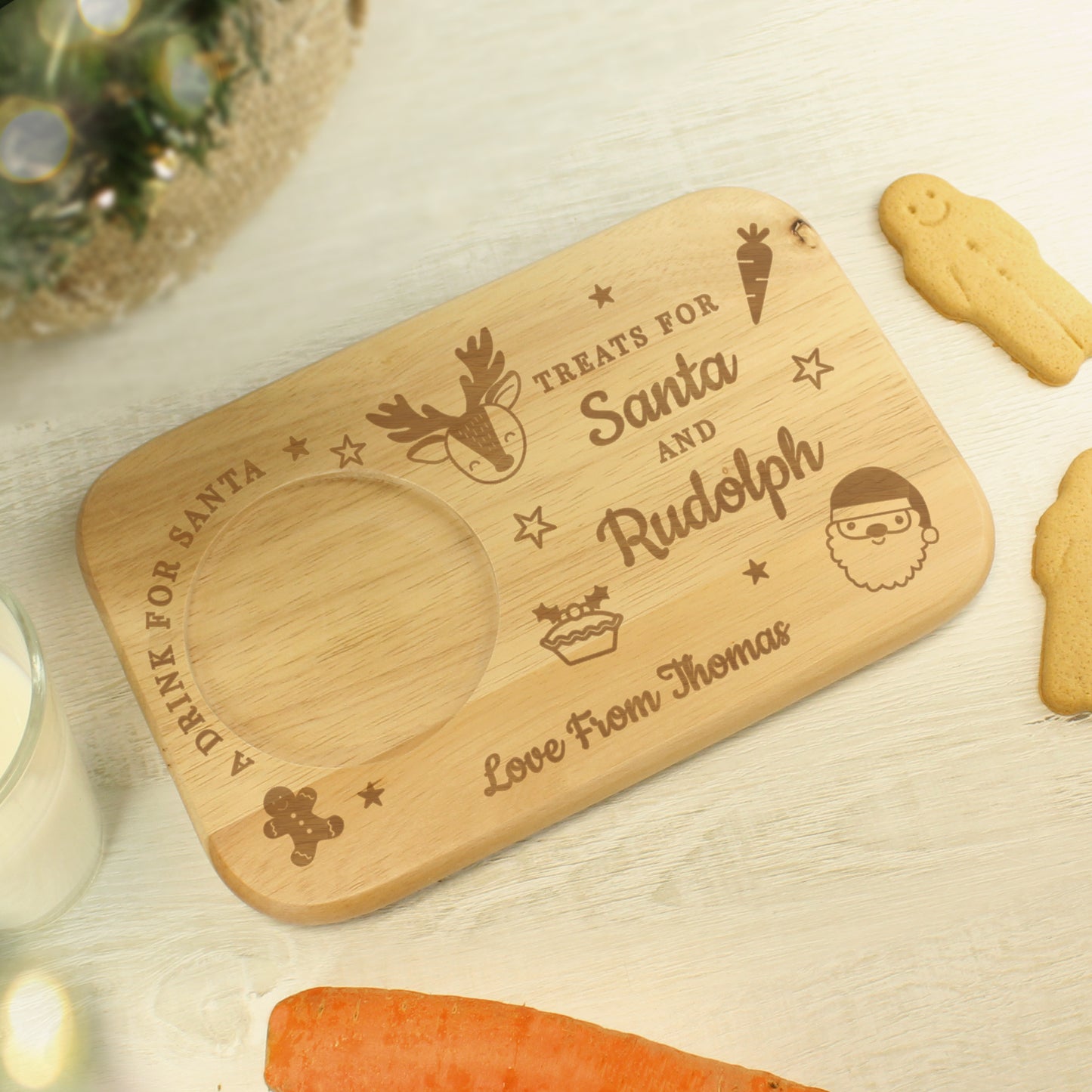 Personalised Treats for Santa Coaster Tray - MK&JD Gifts