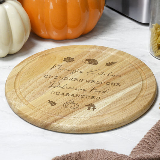 Personalised Autumn Wooden Chopping Board - MK&JD Gifts