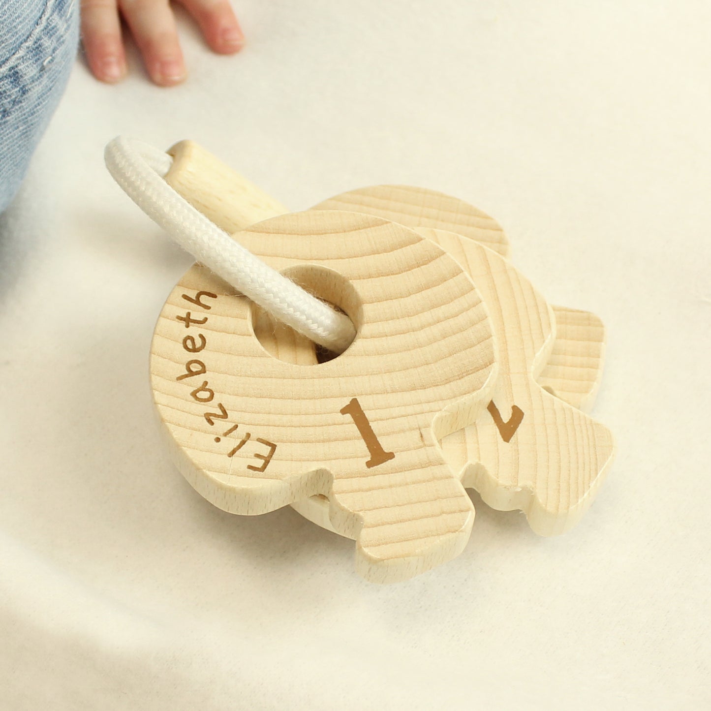 Personalised Name Only Wooden Baby Keys - MK&JD Gifts