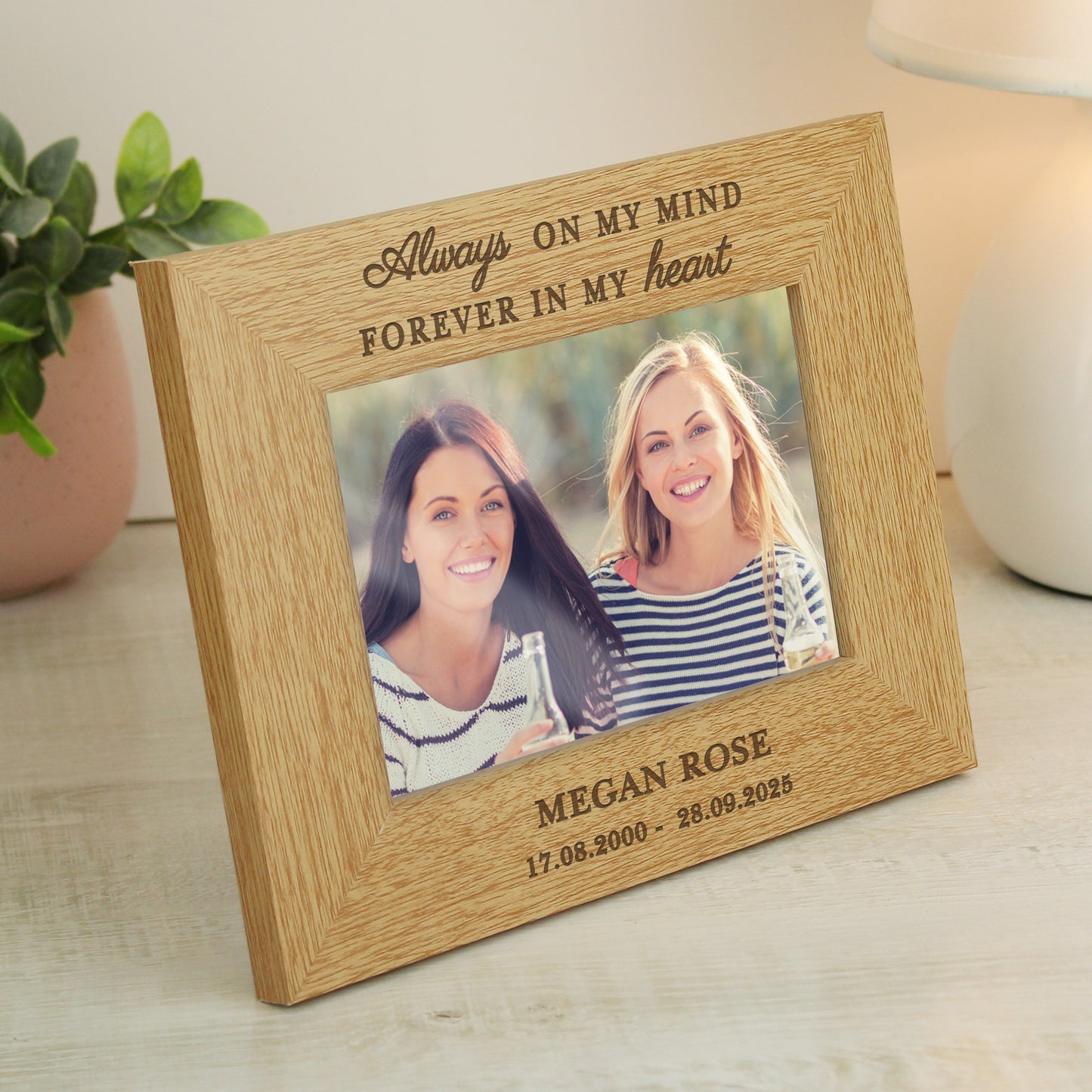 Personalised Memorial Always In My Heart 6x4 Wooden Photo Frame - MK&JD Gifts