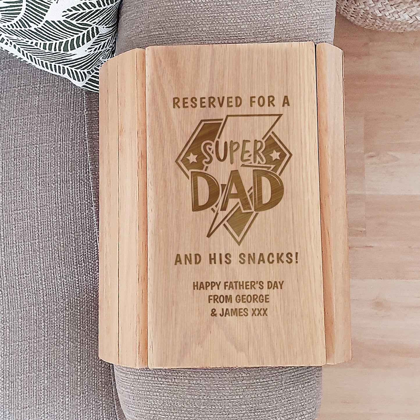 Personalised Super Dad Sofa Tray - MK&JD Gifts