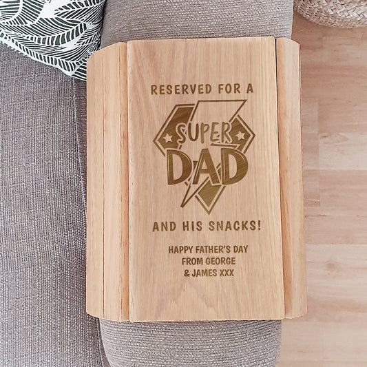 Personalised Super Dad Sofa Tray - MK&JD Gifts