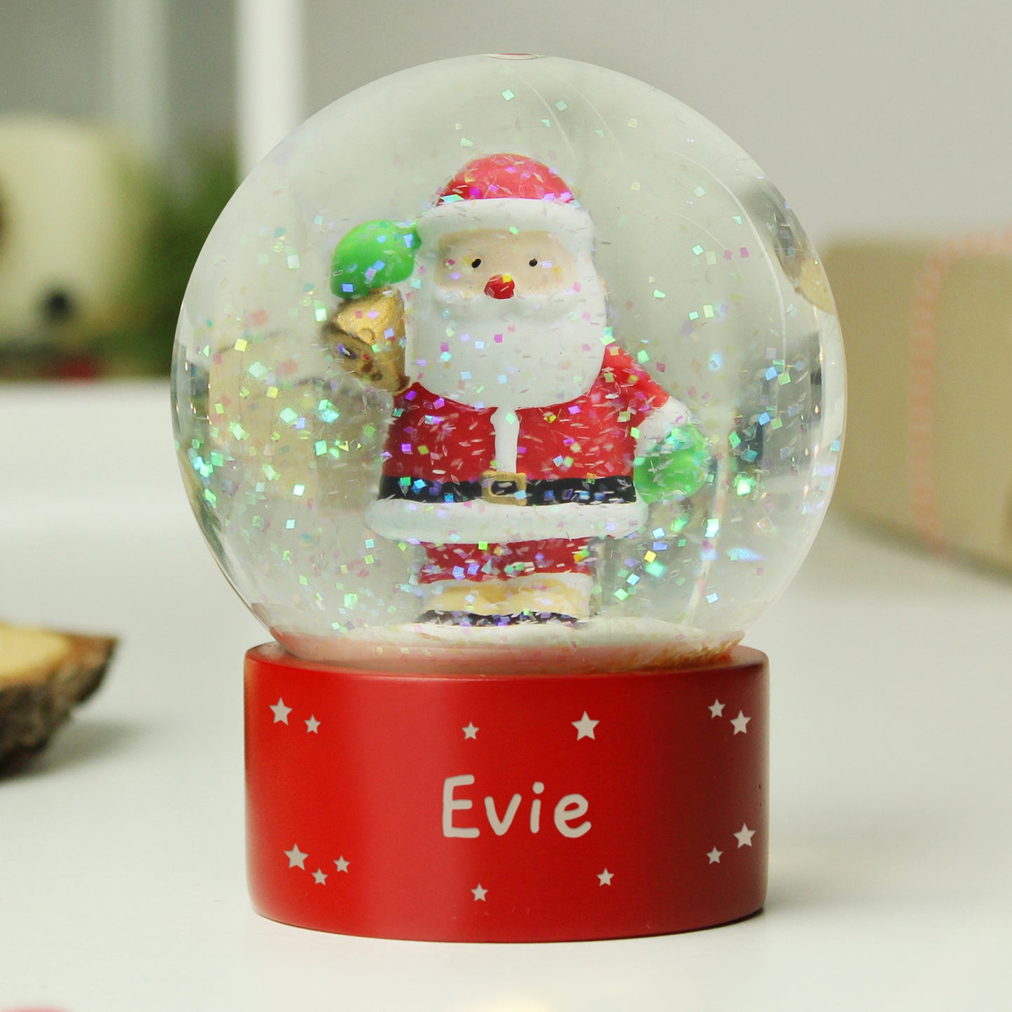 Personalised Name Only Santa Snow Globe - MK&JD Gifts