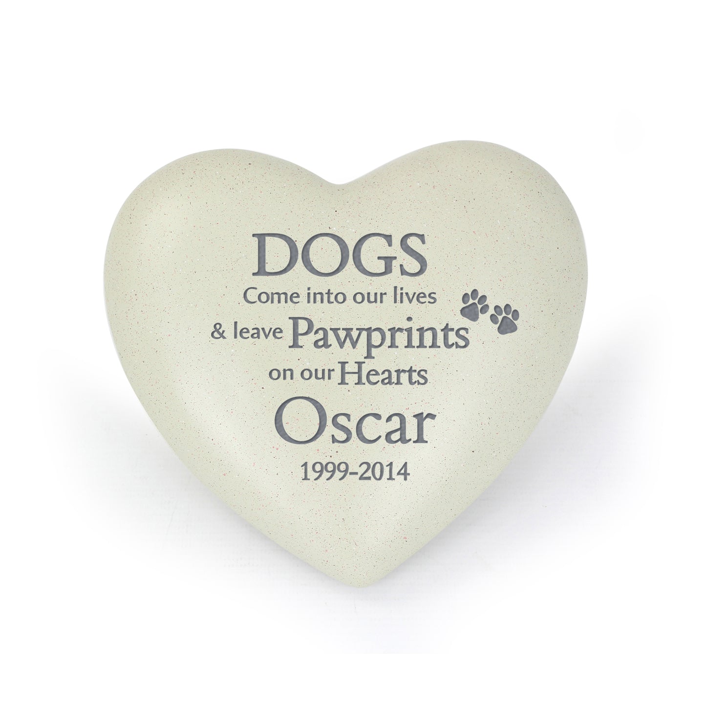 Personalised Dog Pawprints Heart Memorial - MK&JD Gifts