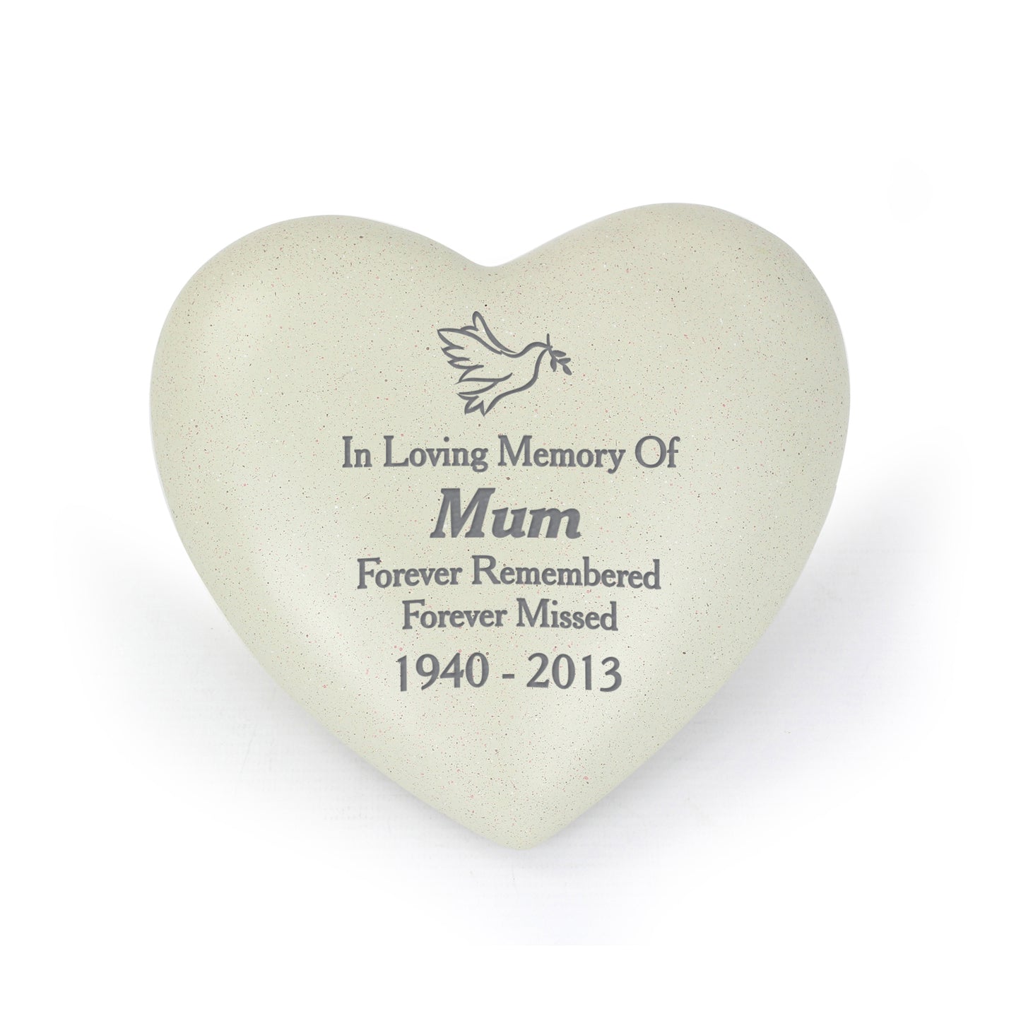 Personalised Dove Heart Memorial - MK&JD Gifts