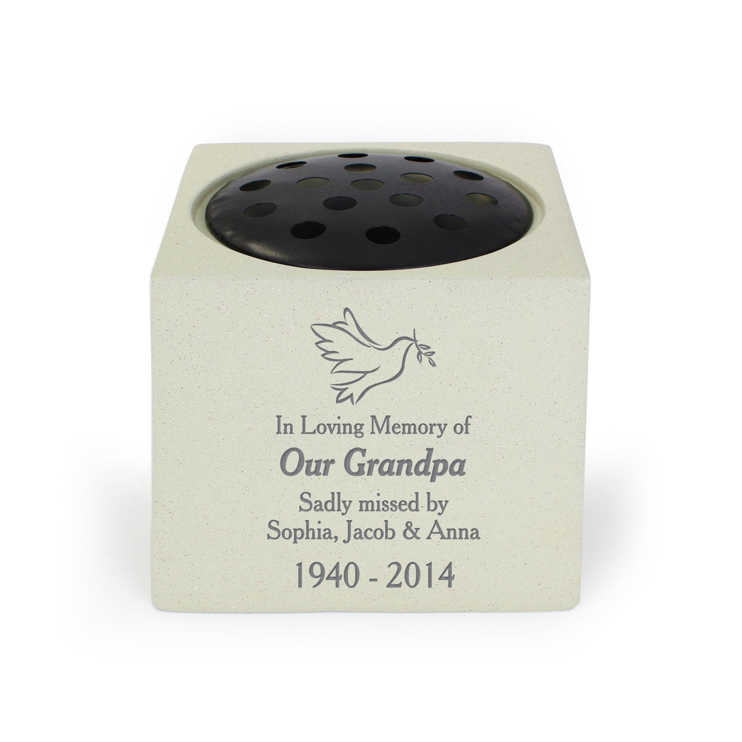 Personalised Dove Memorial Vase - MK&JD Gifts