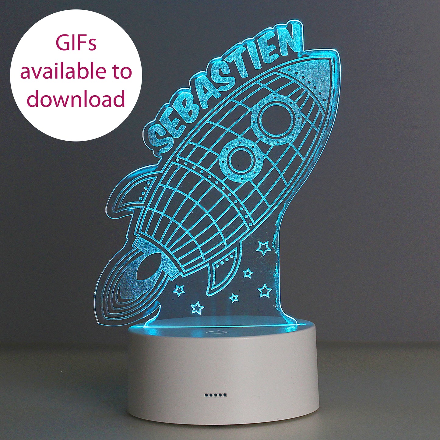 Personalised Space Rocket LED Colour Changing Wireframe Night Light - MK&JD Gifts