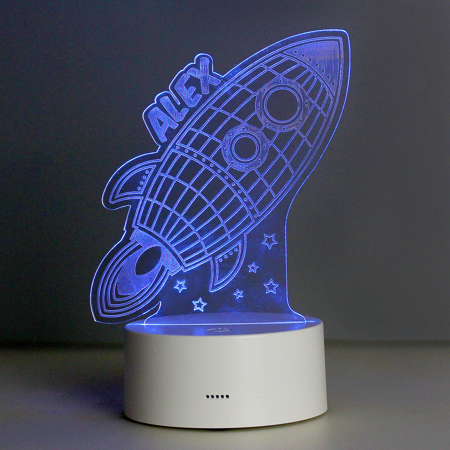 Personalised Space Rocket LED Colour Changing Wireframe Night Light - MK&JD Gifts