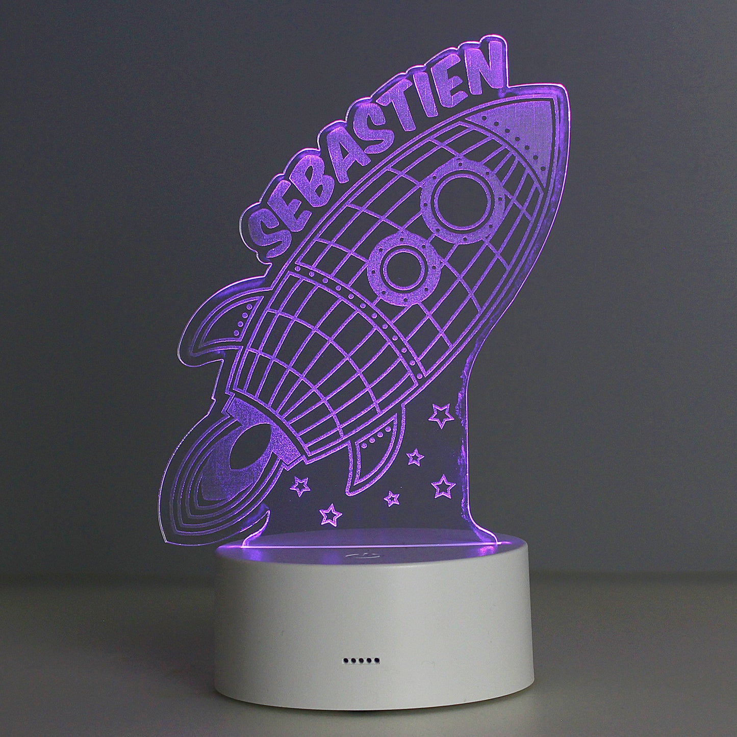 Personalised Space Rocket LED Colour Changing Wireframe Night Light - MK&JD Gifts