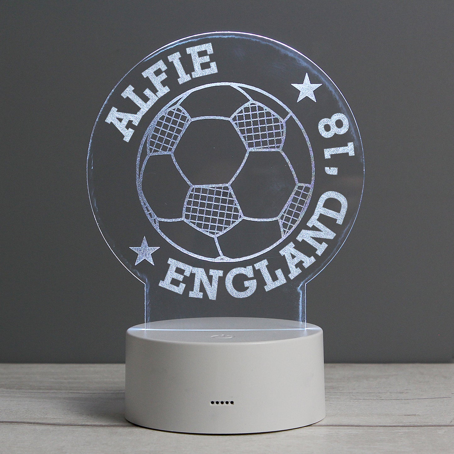 Personalised Football LED Colour Changing Desk Night Light - MK&JD Gifts