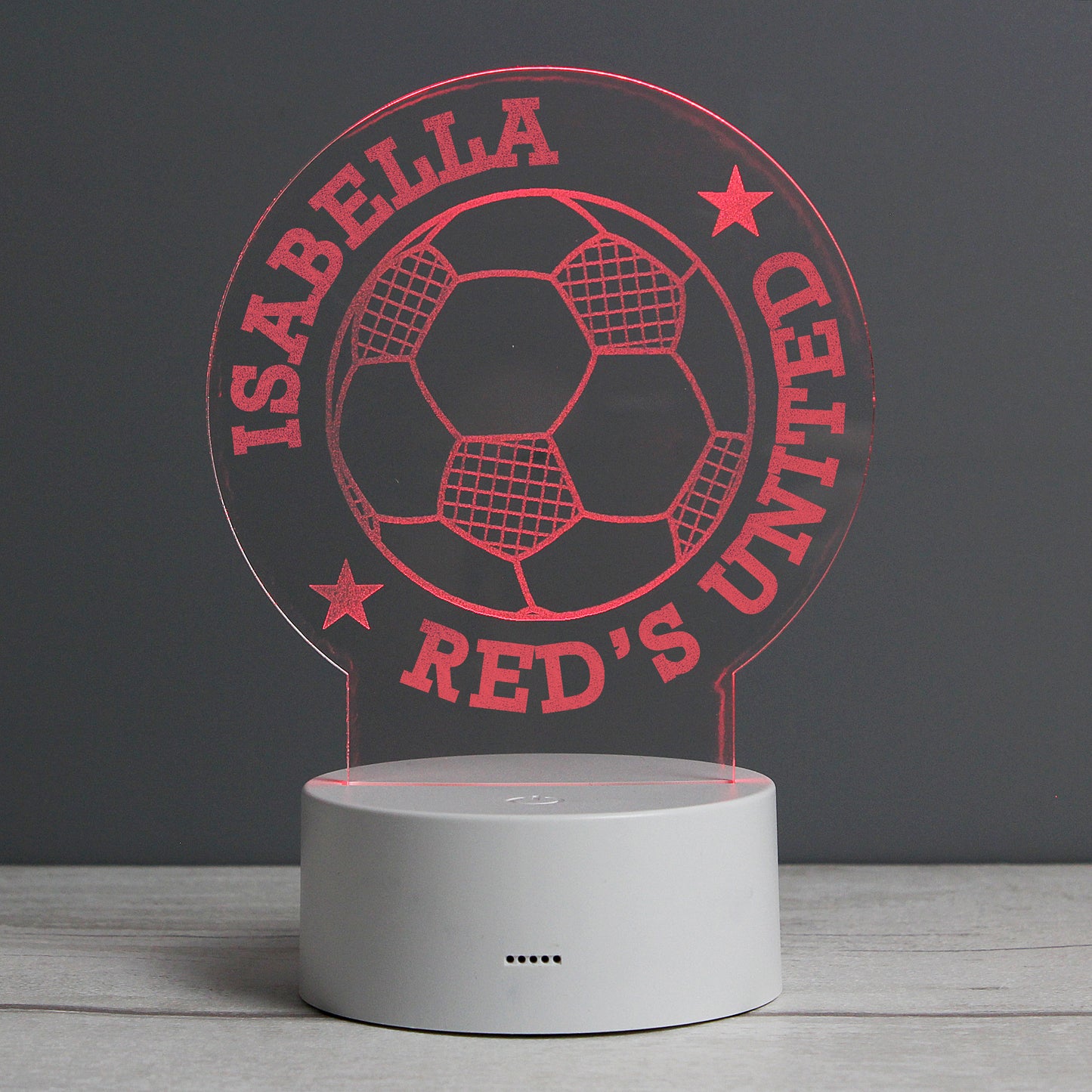 Personalised Football LED Colour Changing Desk Night Light - MK&JD Gifts