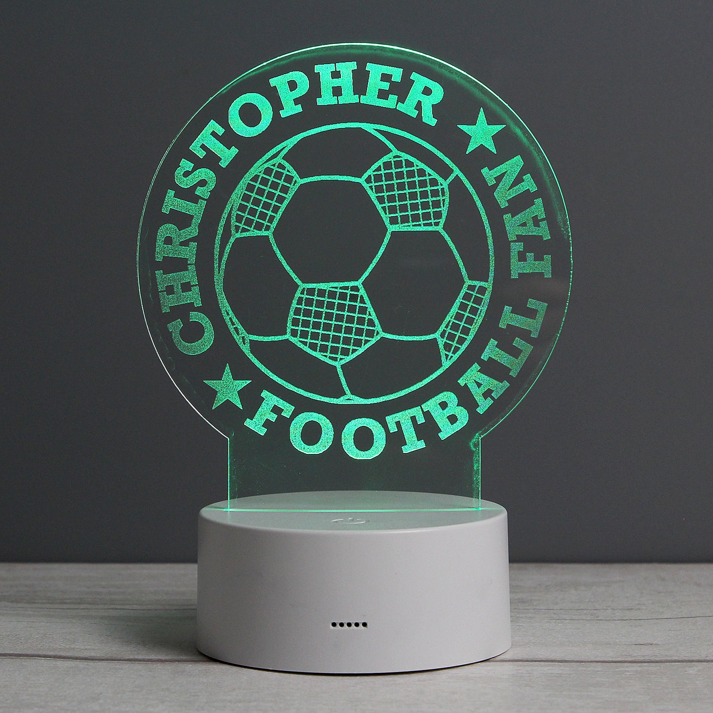 Personalised Football LED Colour Changing Desk Night Light - MK&JD Gifts