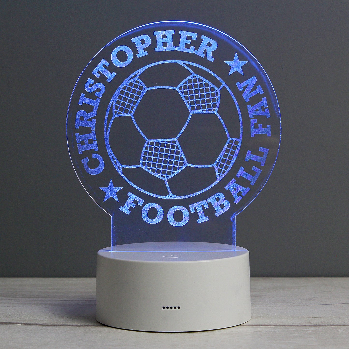 Personalised Football LED Colour Changing Desk Night Light - MK&JD Gifts