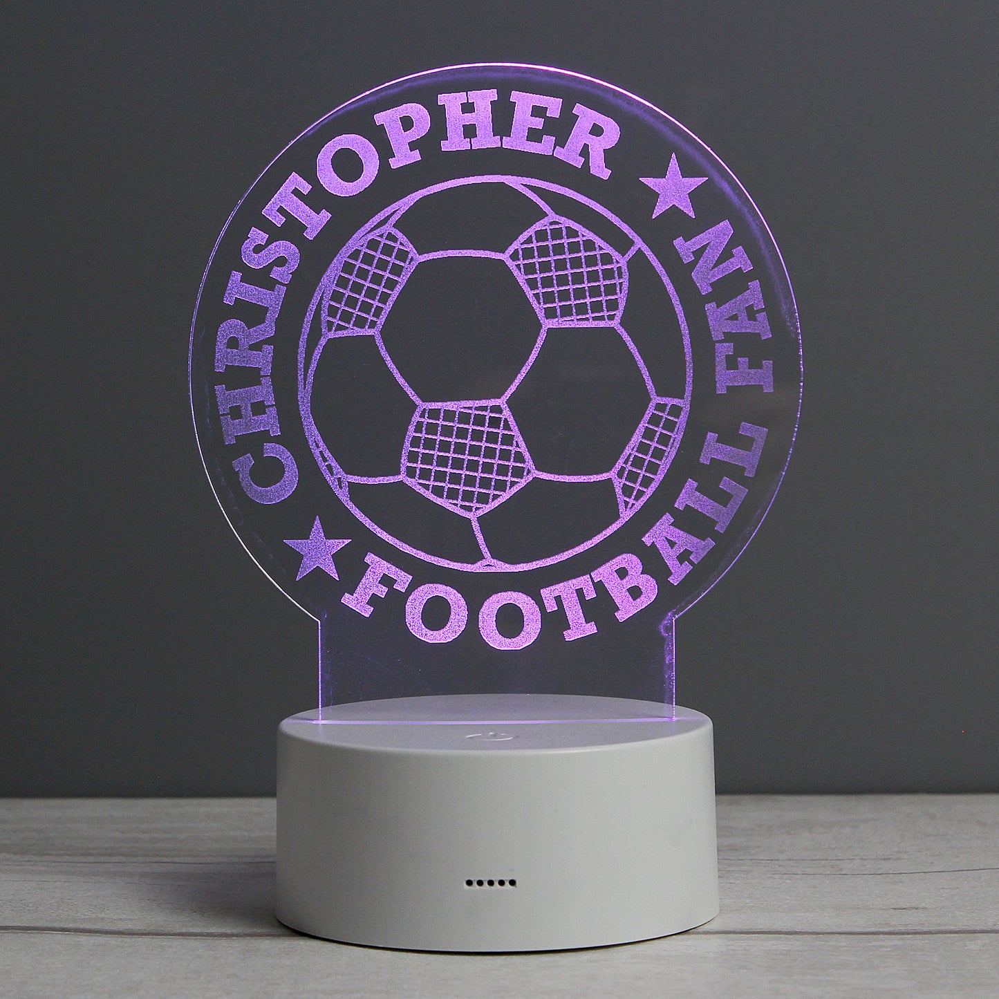 Personalised Football LED Colour Changing Desk Night Light - MK&JD Gifts