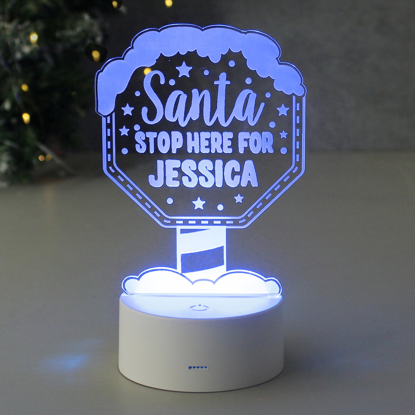 Personalised Santa Stop Here LED Colour Changing Night Light - MK&JD Gifts