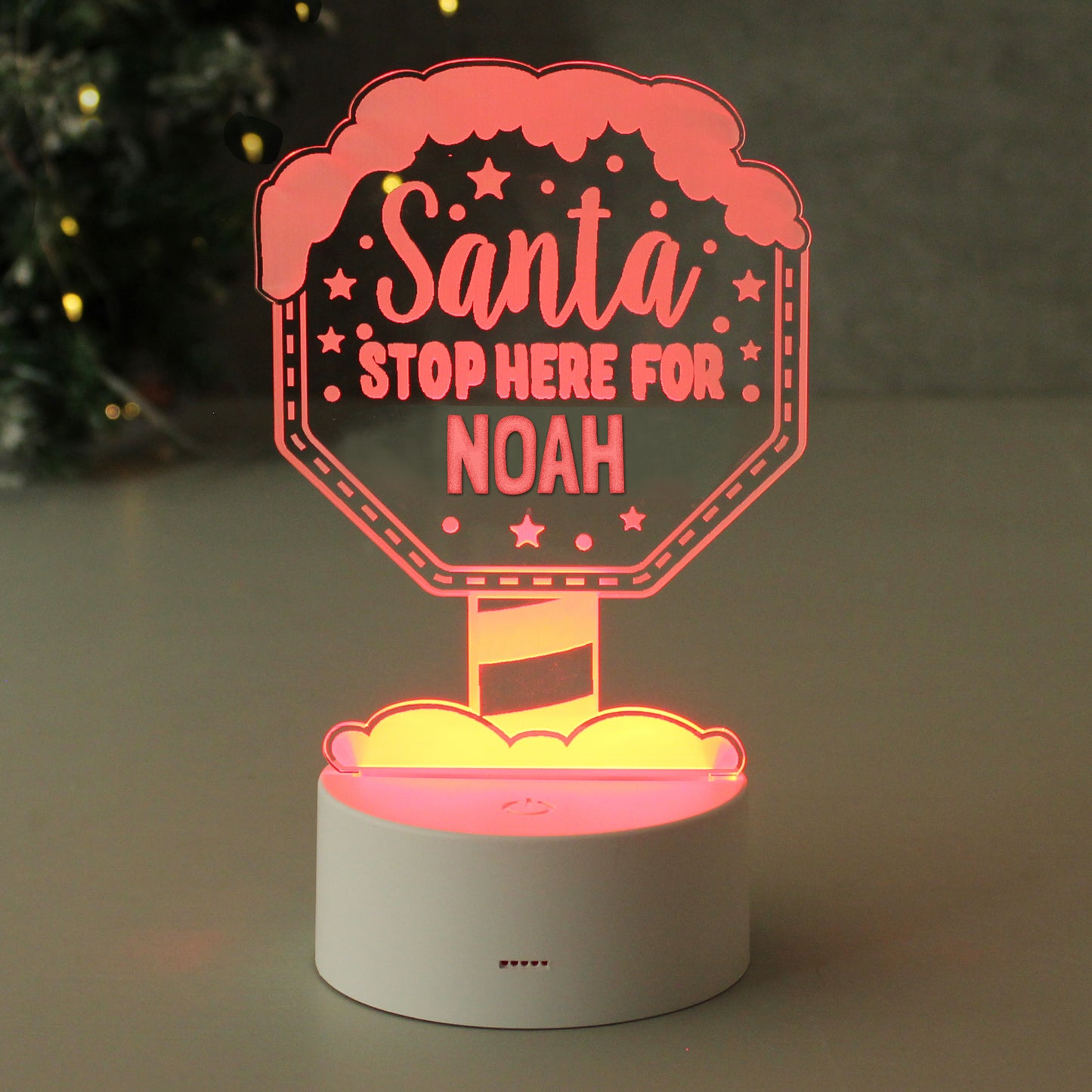 Personalised Santa Stop Here LED Colour Changing Night Light - MK&JD Gifts